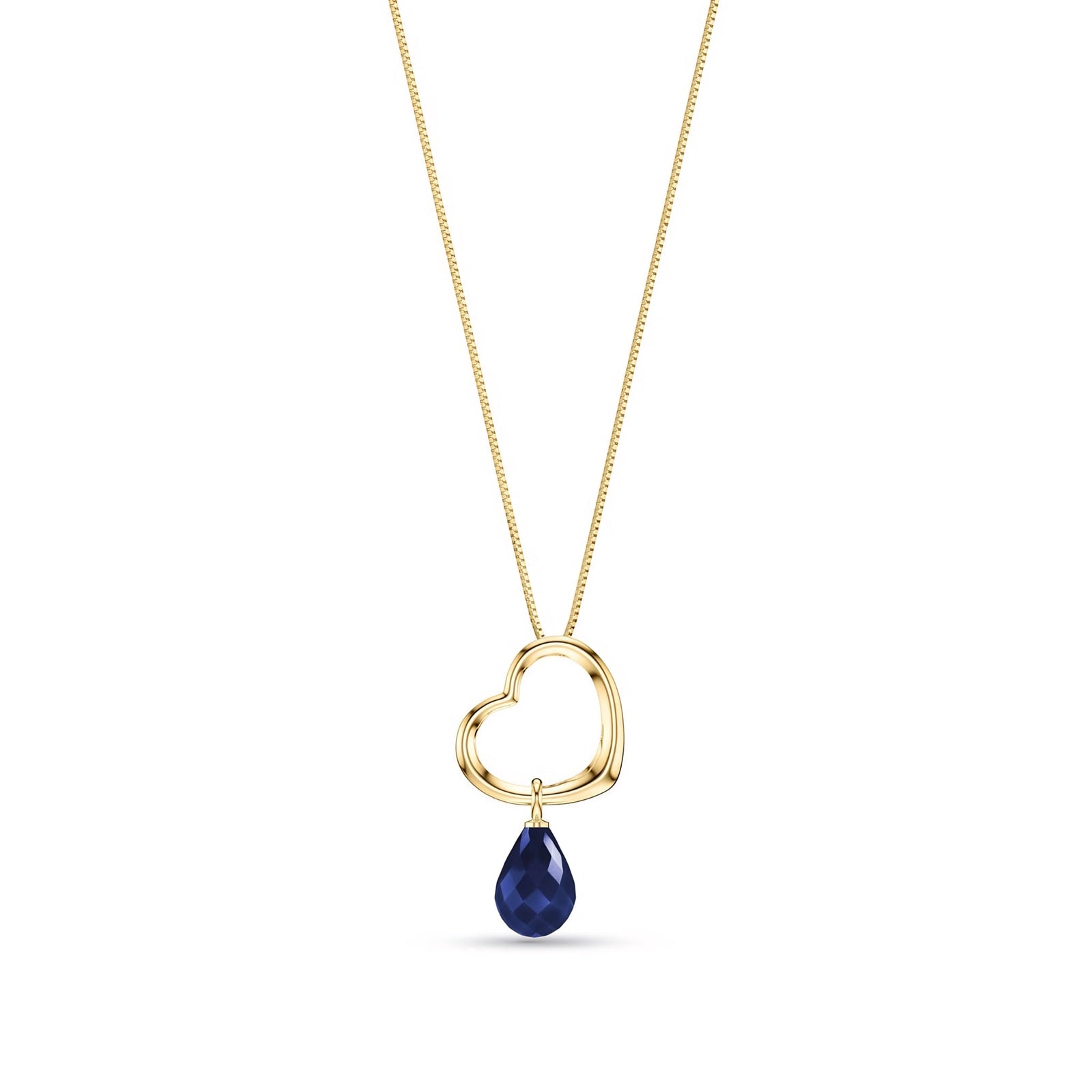 Yellow Gold Celeste Pendant Necklace Emerald 10K — Giuseppa