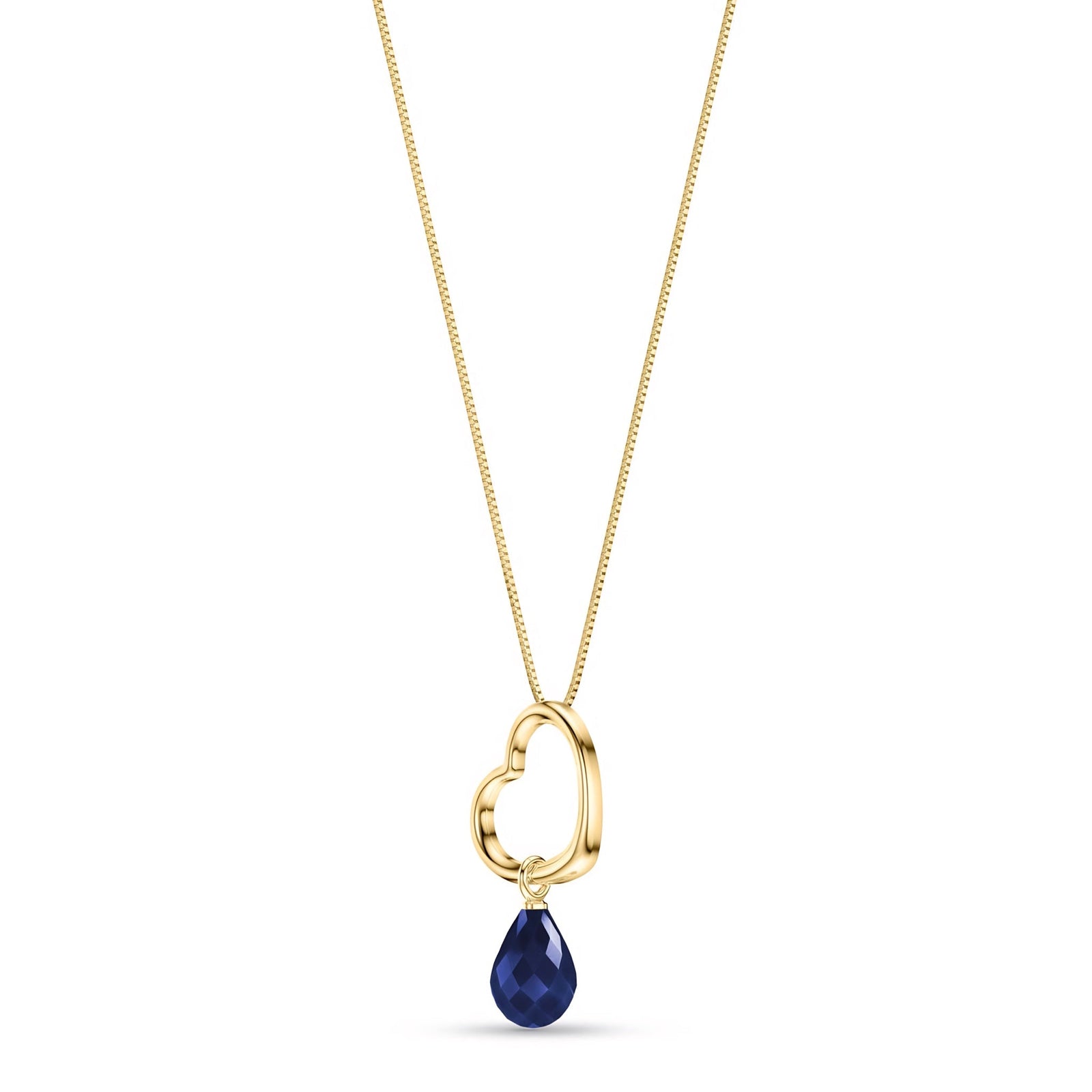 Yellow Gold Celeste Pendant Necklace Emerald 10K — Giuseppa