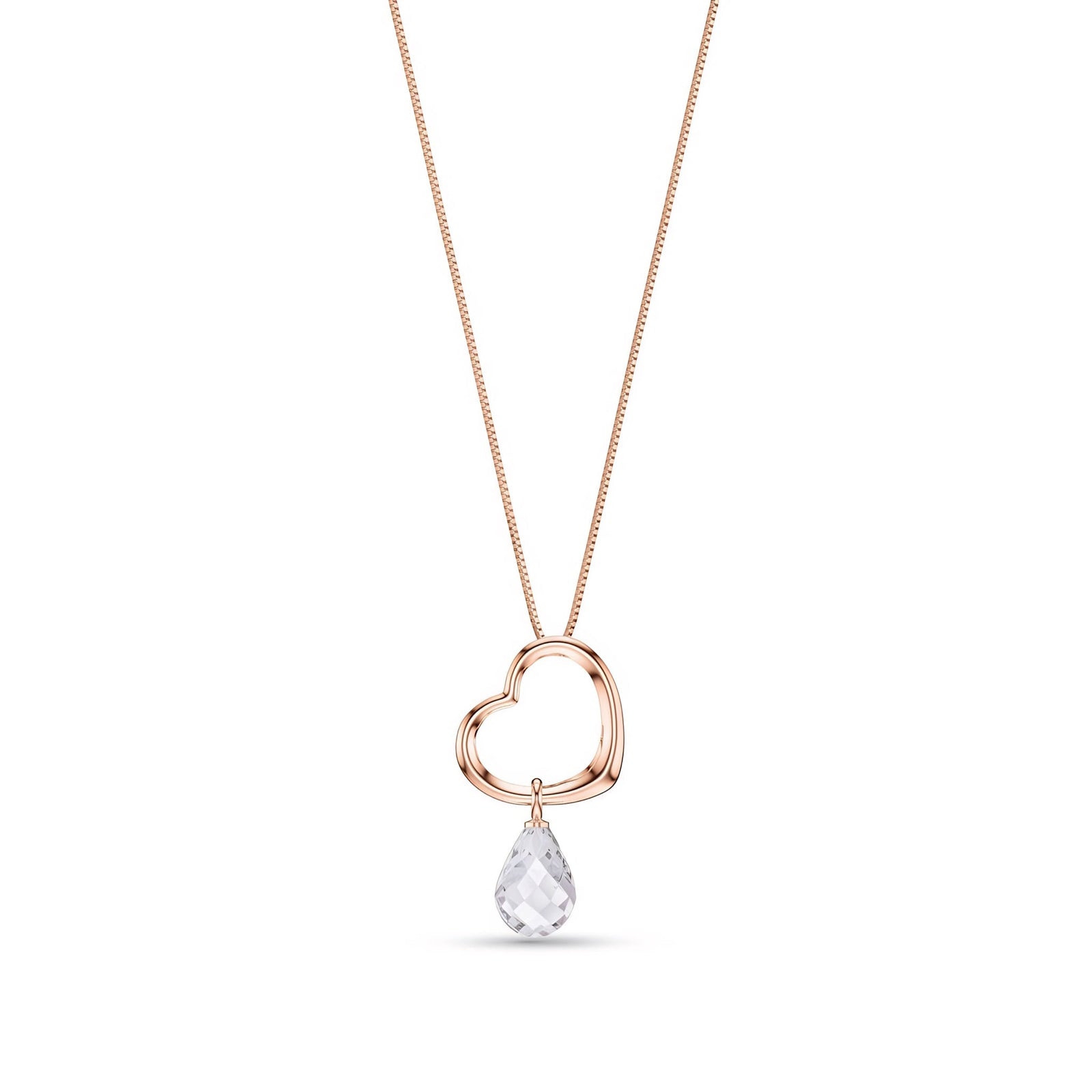 Rose Gold Celeste Pendant Necklace Pink Topaz 10K — Giuseppa