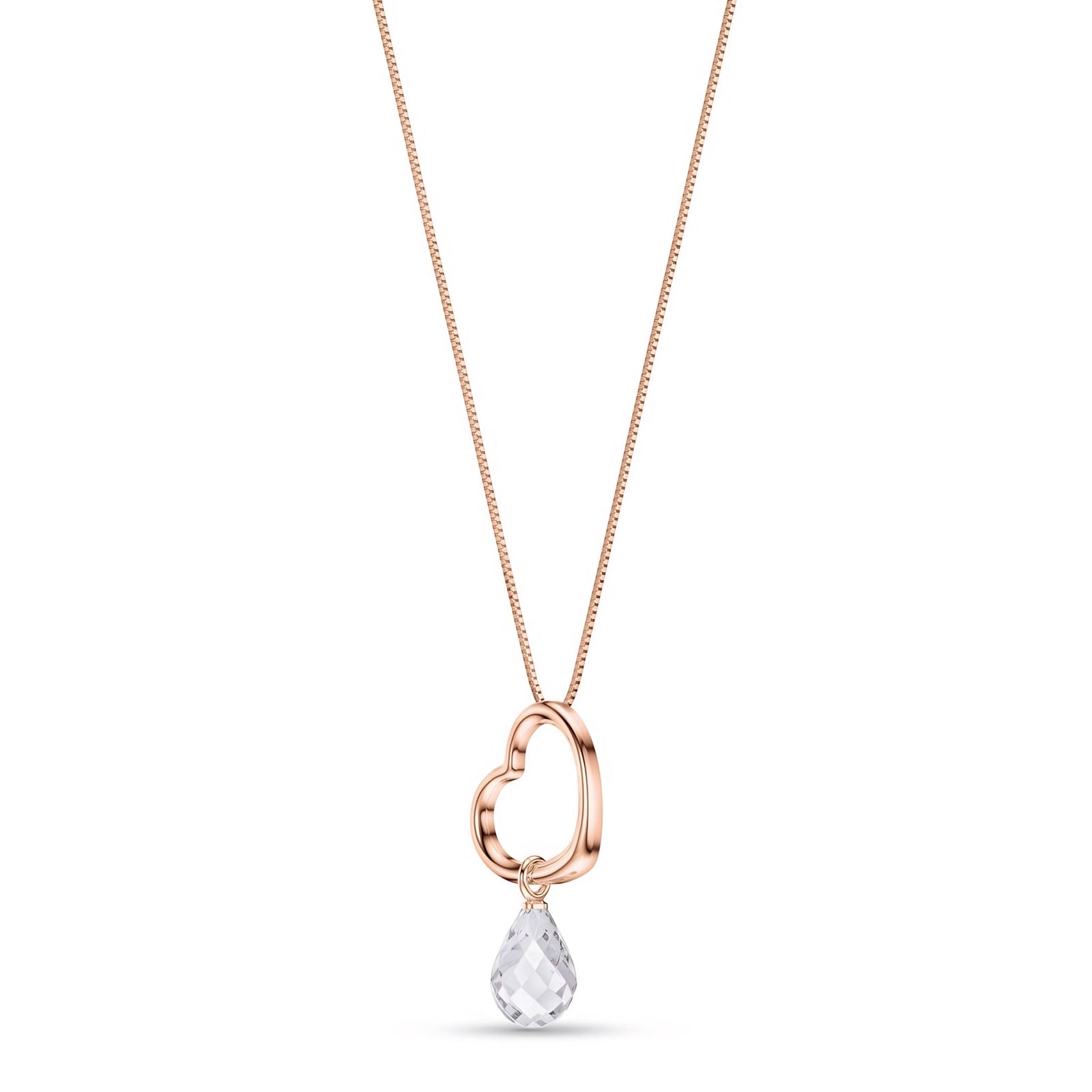 Rose Gold Celeste Pendant Necklace Pink Topaz 10K — Giuseppa