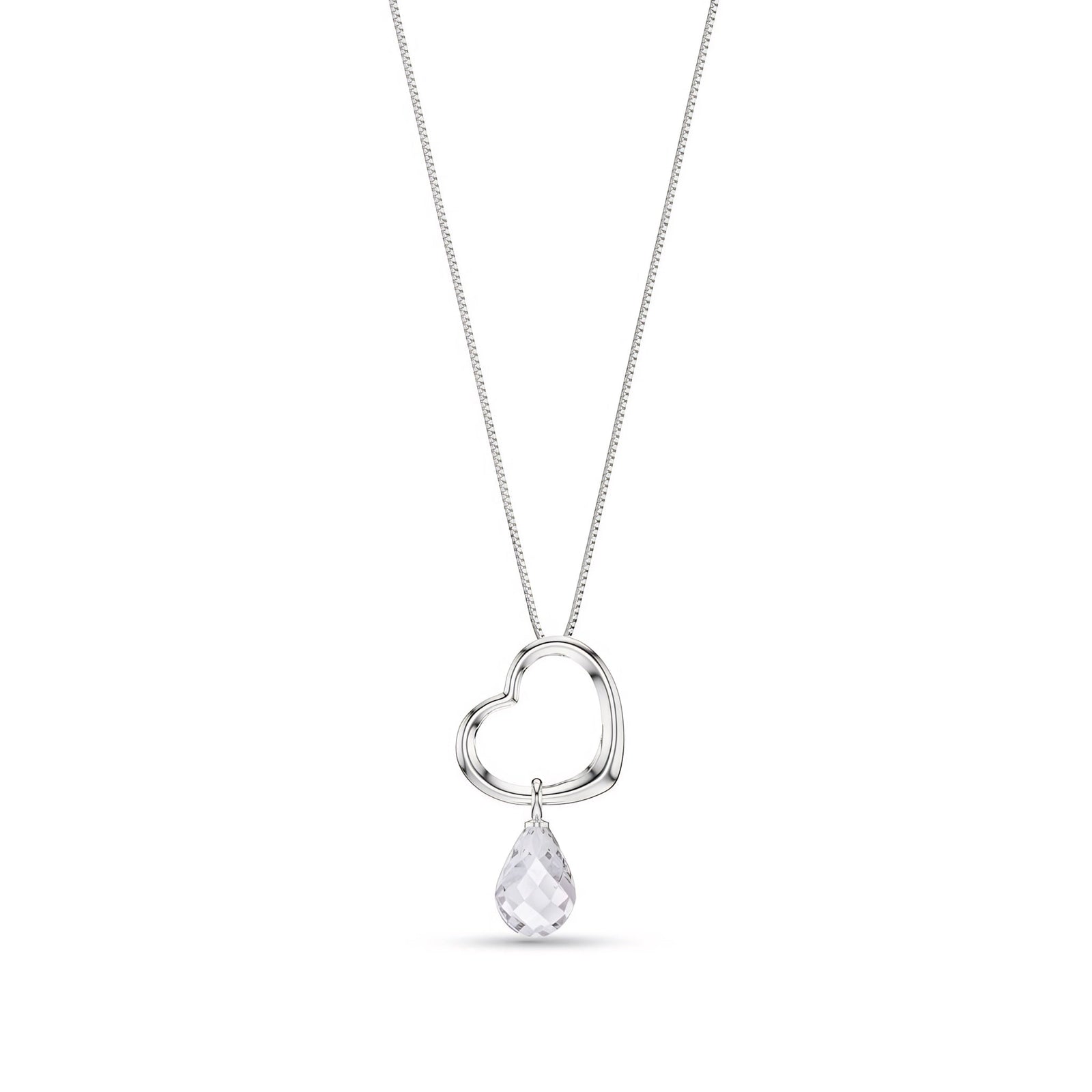 White Gold Celeste Pendant Necklace Pink Topaz 10K — Giuseppa