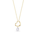 Yellow Gold Celeste Pendant Necklace Pink Topaz 10K — Giuseppa