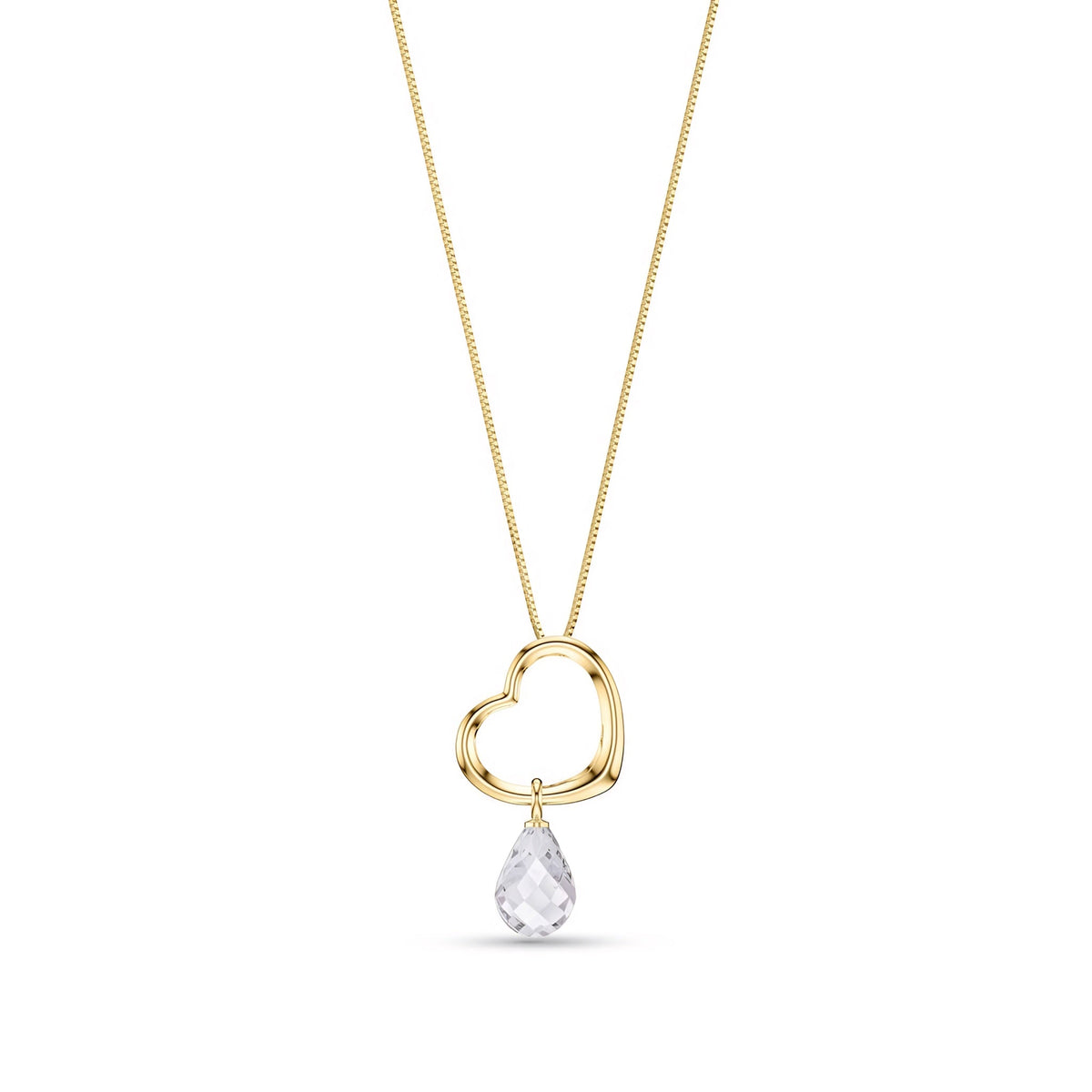Yellow Gold Celeste Pendant Necklace Pink Topaz 10K — Giuseppa