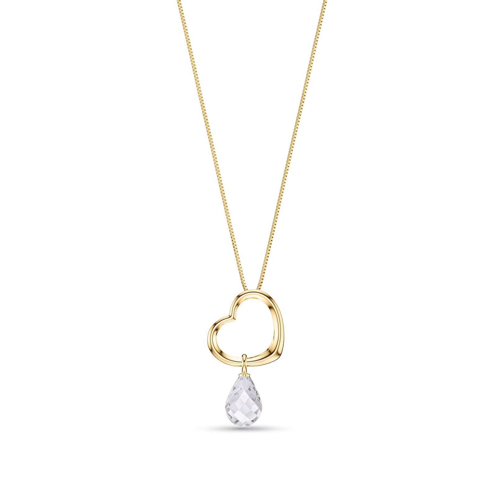 Yellow Gold Celeste Pendant Necklace Pink Topaz 10K — Giuseppa