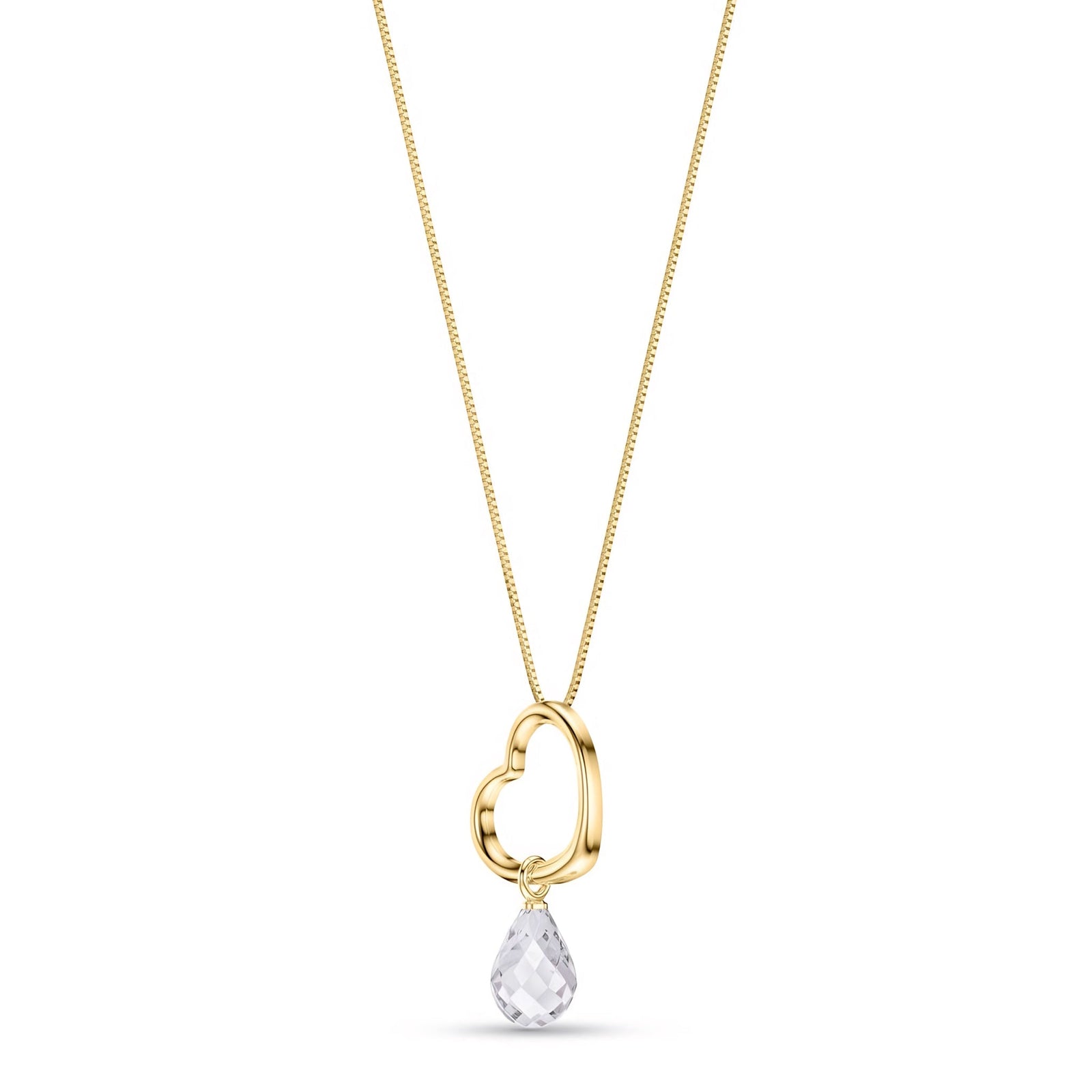 Yellow Gold Celeste Pendant Necklace Pink Topaz 10K — Giuseppa