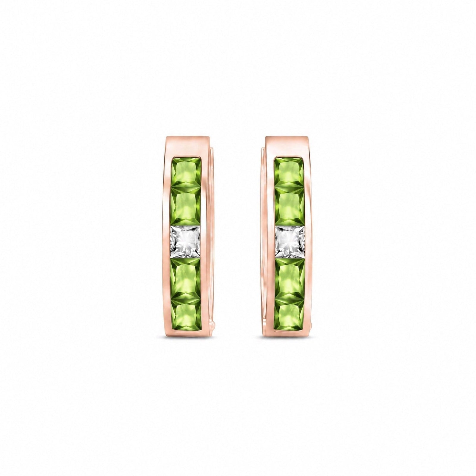 Rose Gold Huggie Earrings Blue Topaz 10K — Drusilla