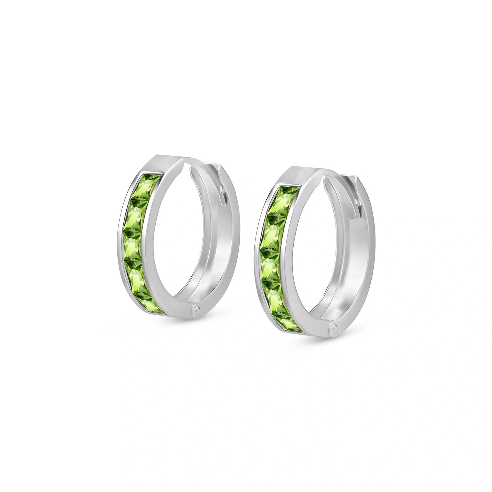 White Gold Huggie Earrings Blue Topaz 10K — Drusilla