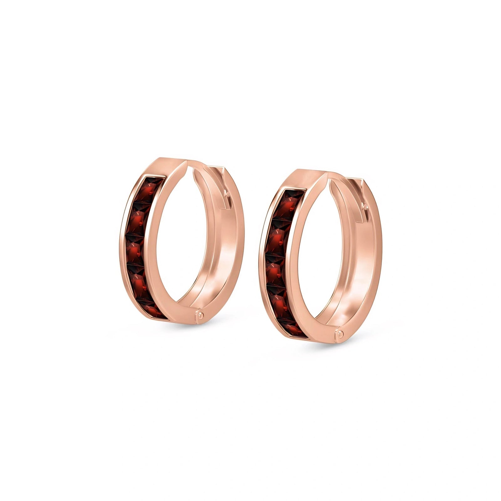 Rose Gold Huggie Earrings Citrine 10K — Drusilla