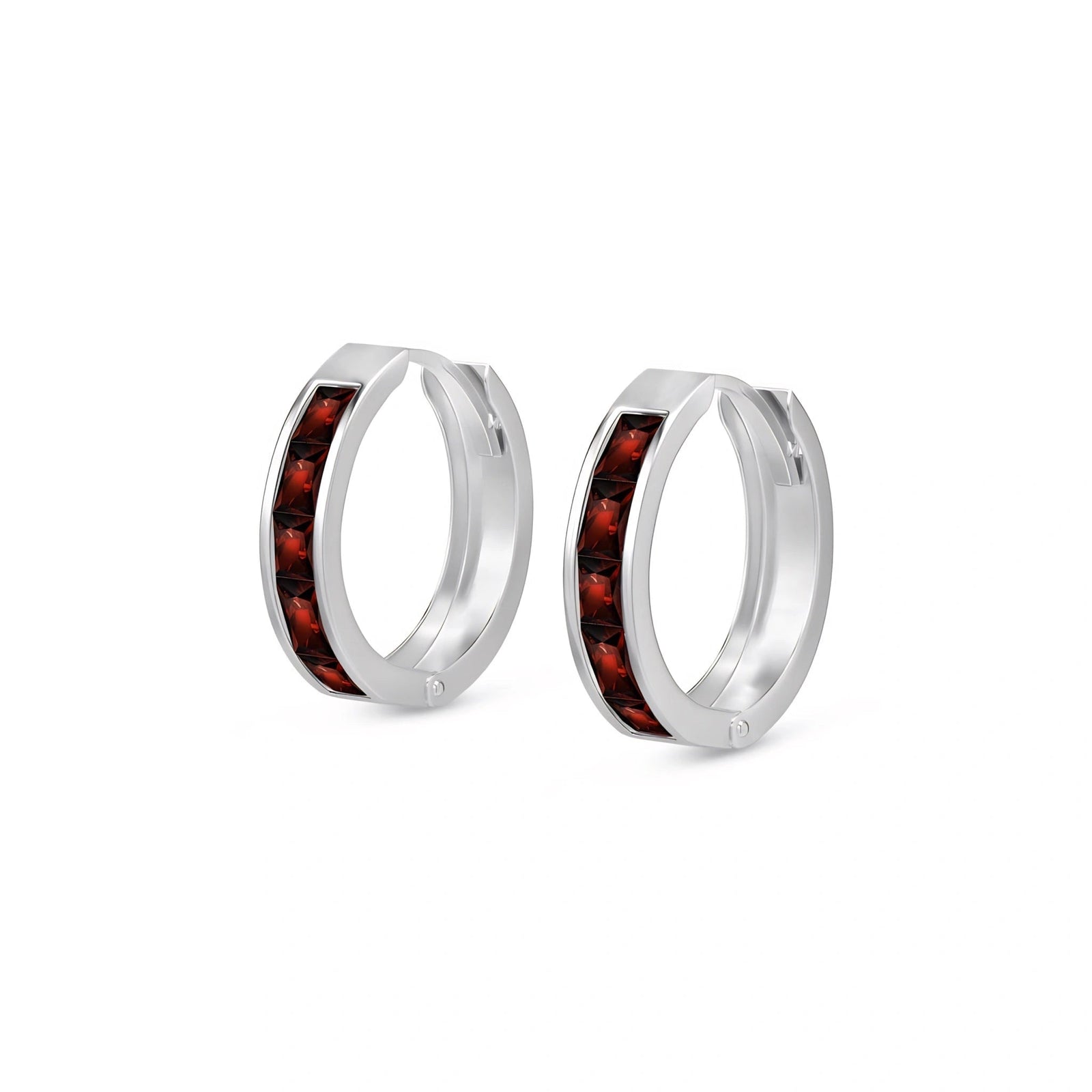 White Gold Huggie Earrings Citrine 10K — Drusilla