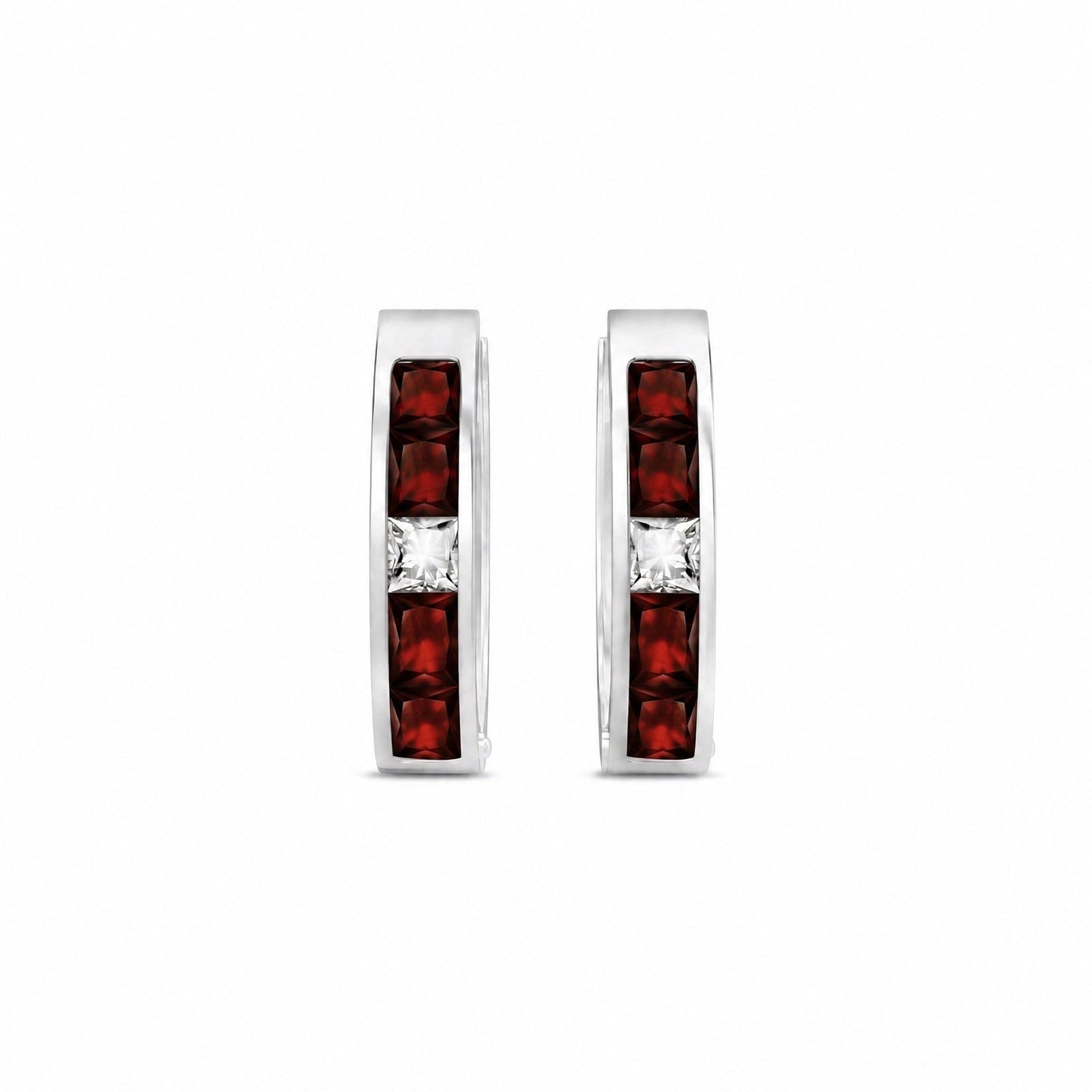 White Gold Huggie Earrings Citrine 10K — Drusilla