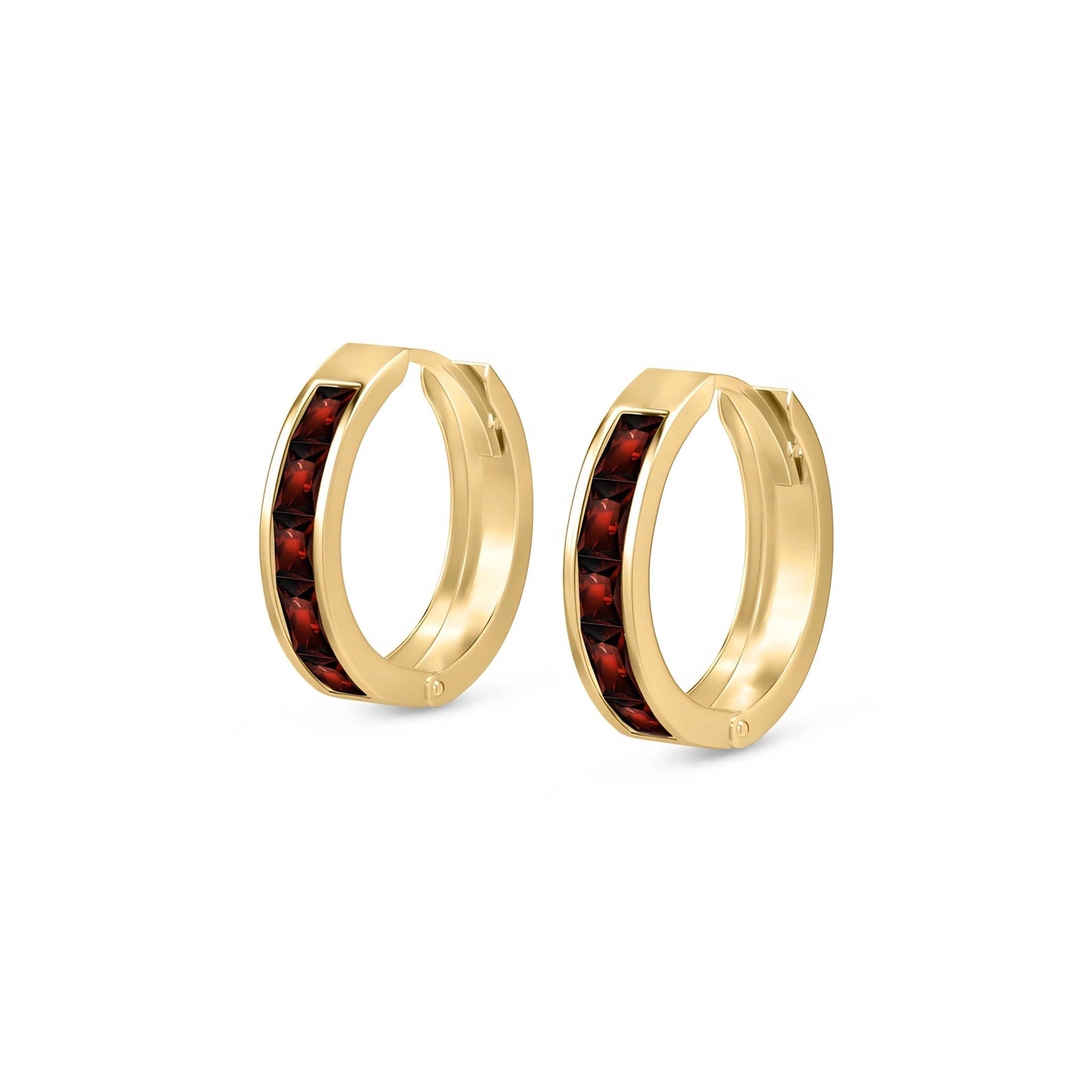 Yellow Gold Huggie Earrings Citrine 10K — Drusilla