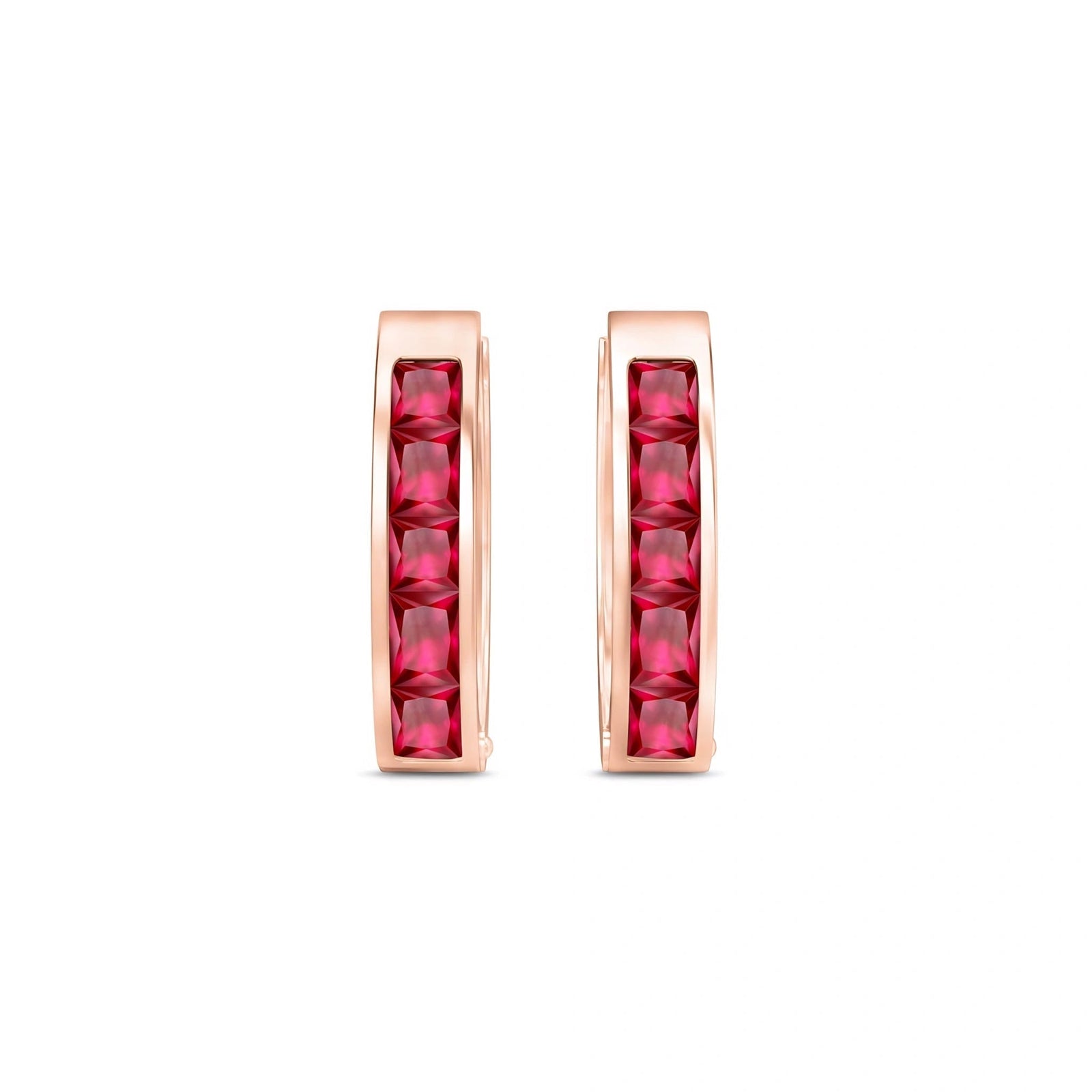 Rose Gold Huggie Earrings Diamond 10K — Drusilla