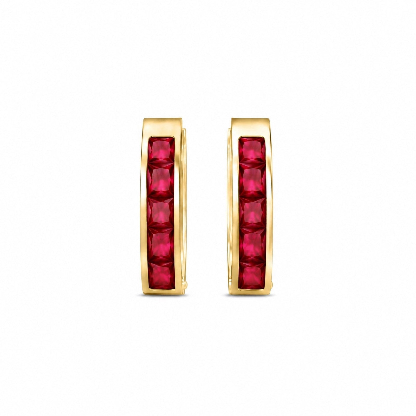 Yellow Gold Huggie Earrings Diamond 10K — Drusilla