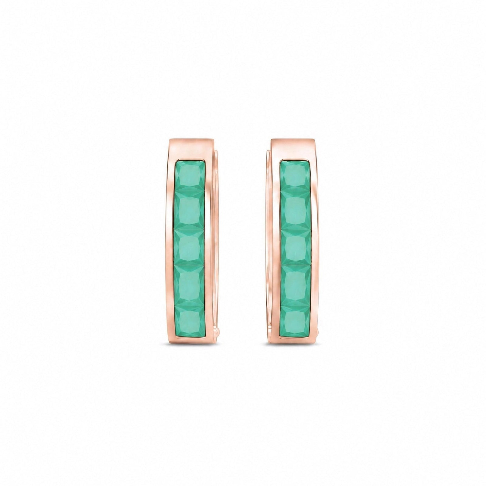 Rose Gold Huggie Earrings Garnet 10K — Drusilla