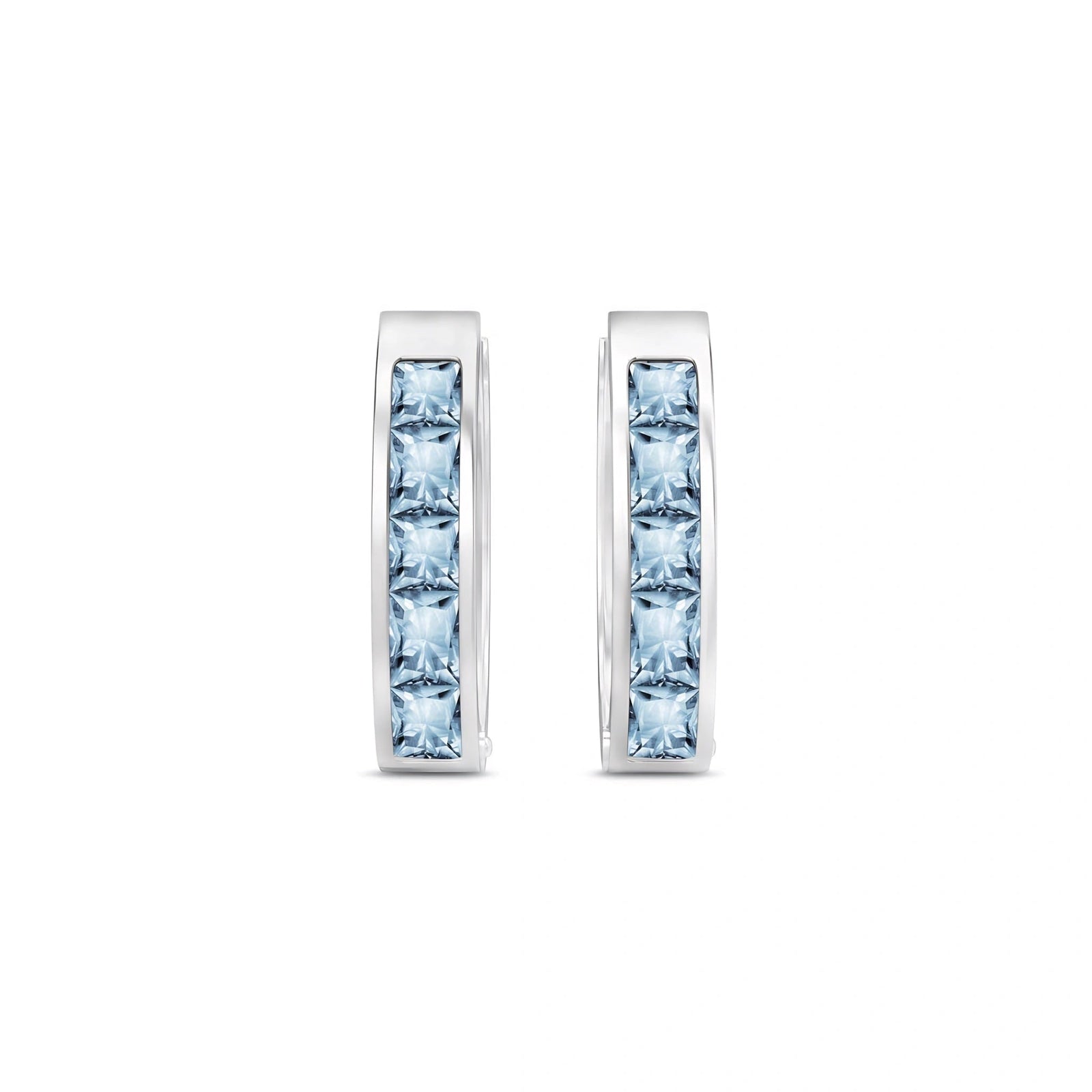 White Gold Huggie Earrings Green Sapphire 10K — Drusilla