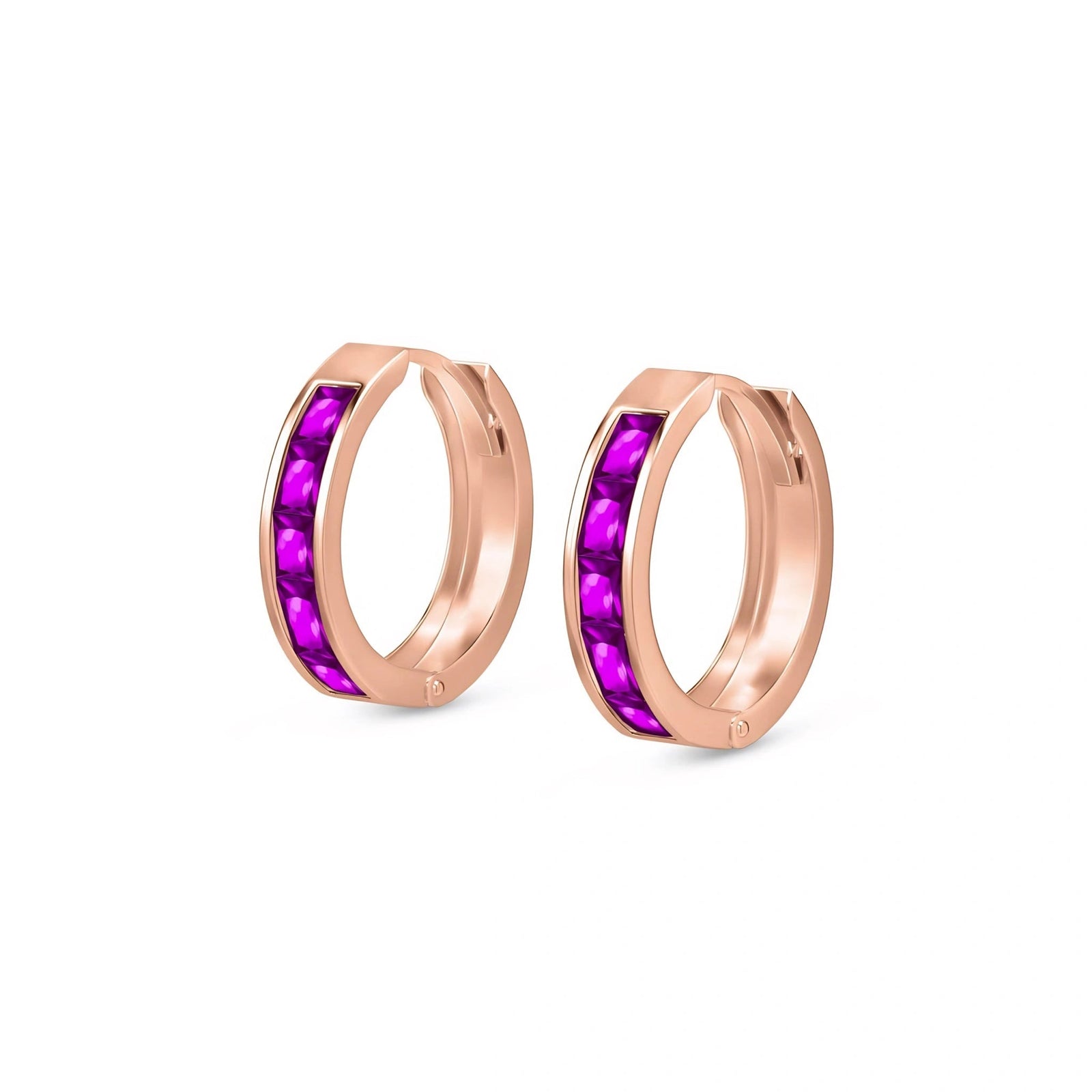 Rose Gold Huggie Earrings Peridot 10K — Drusilla