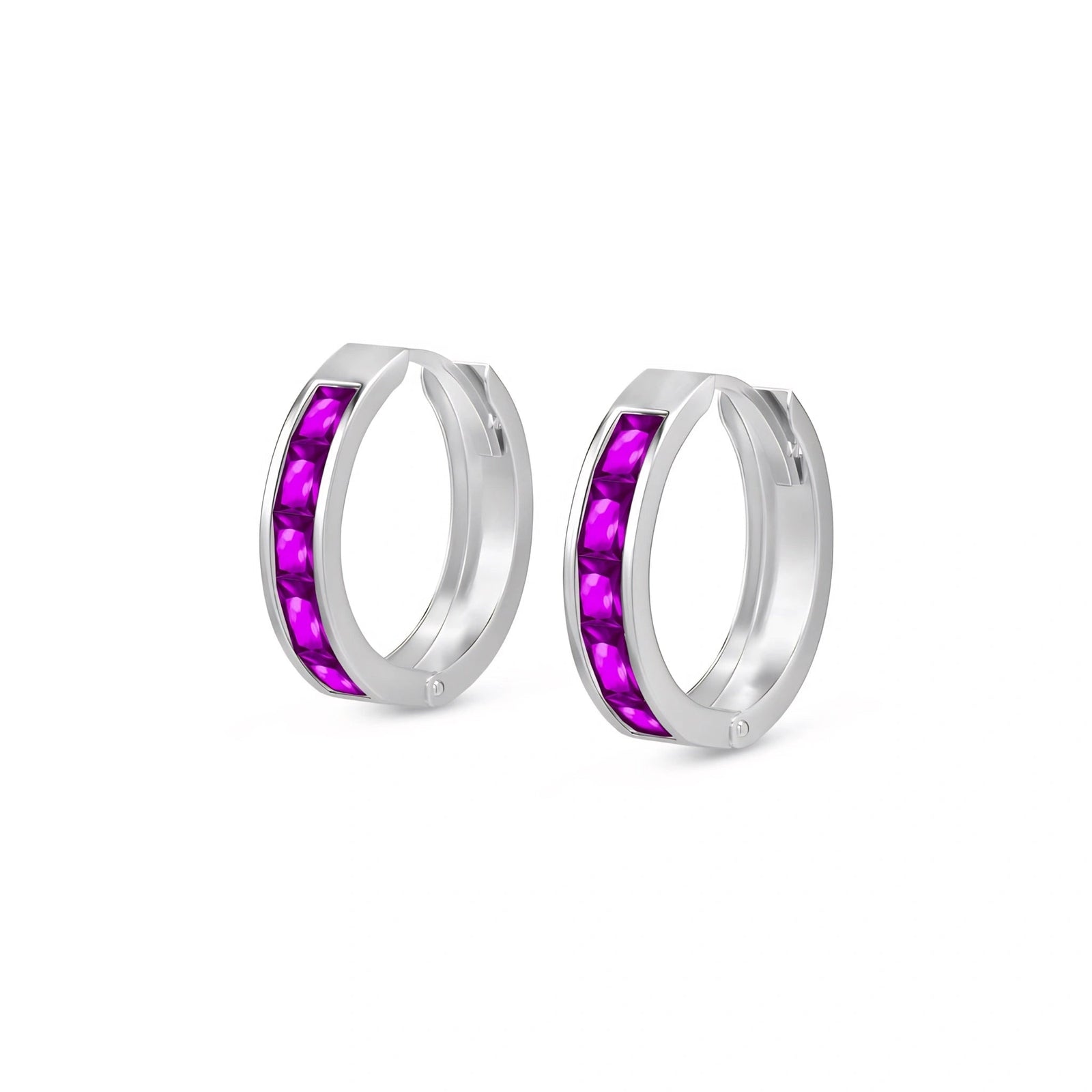White Gold Huggie Earrings Peridot 10K — Drusilla