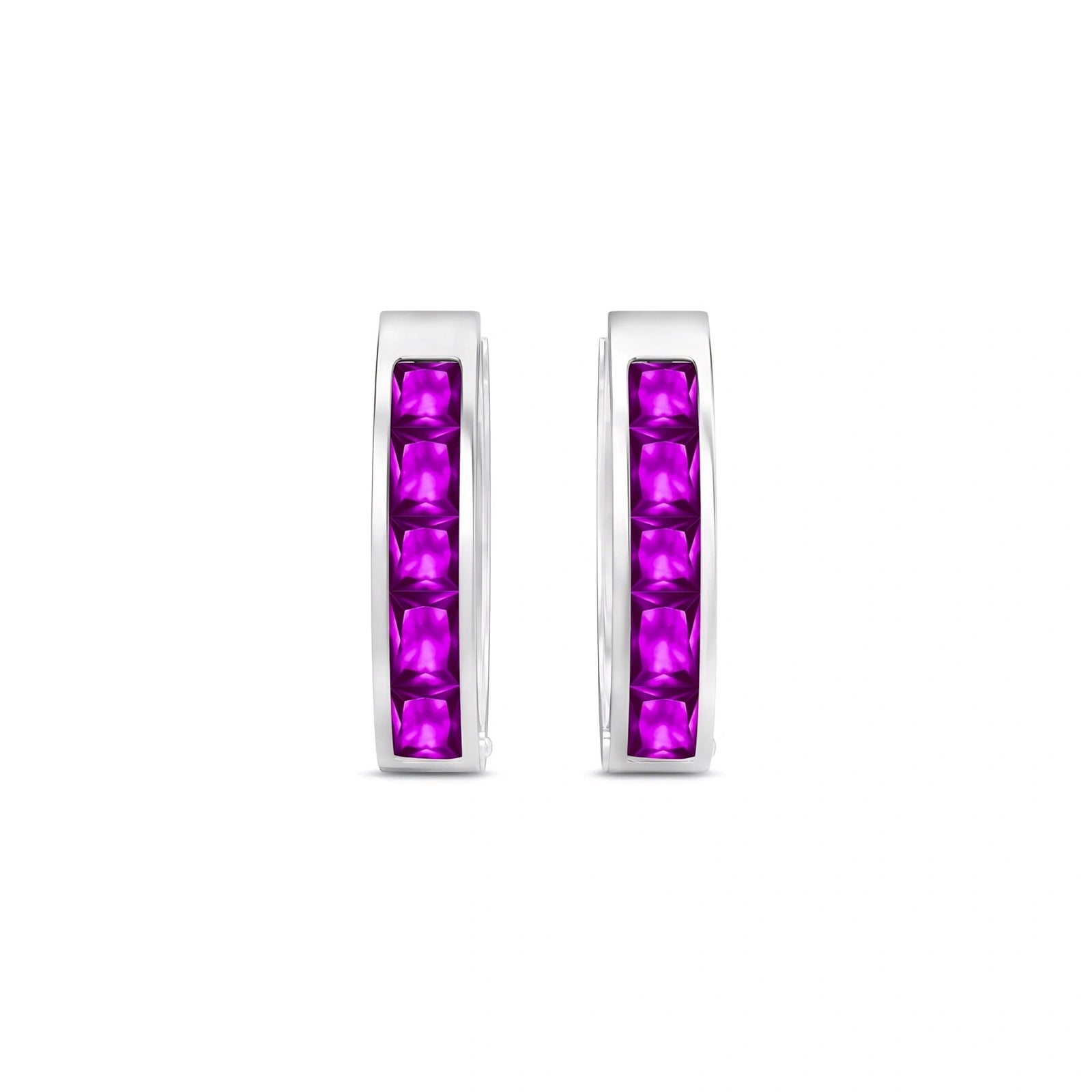 White Gold Huggie Earrings Peridot 10K — Drusilla