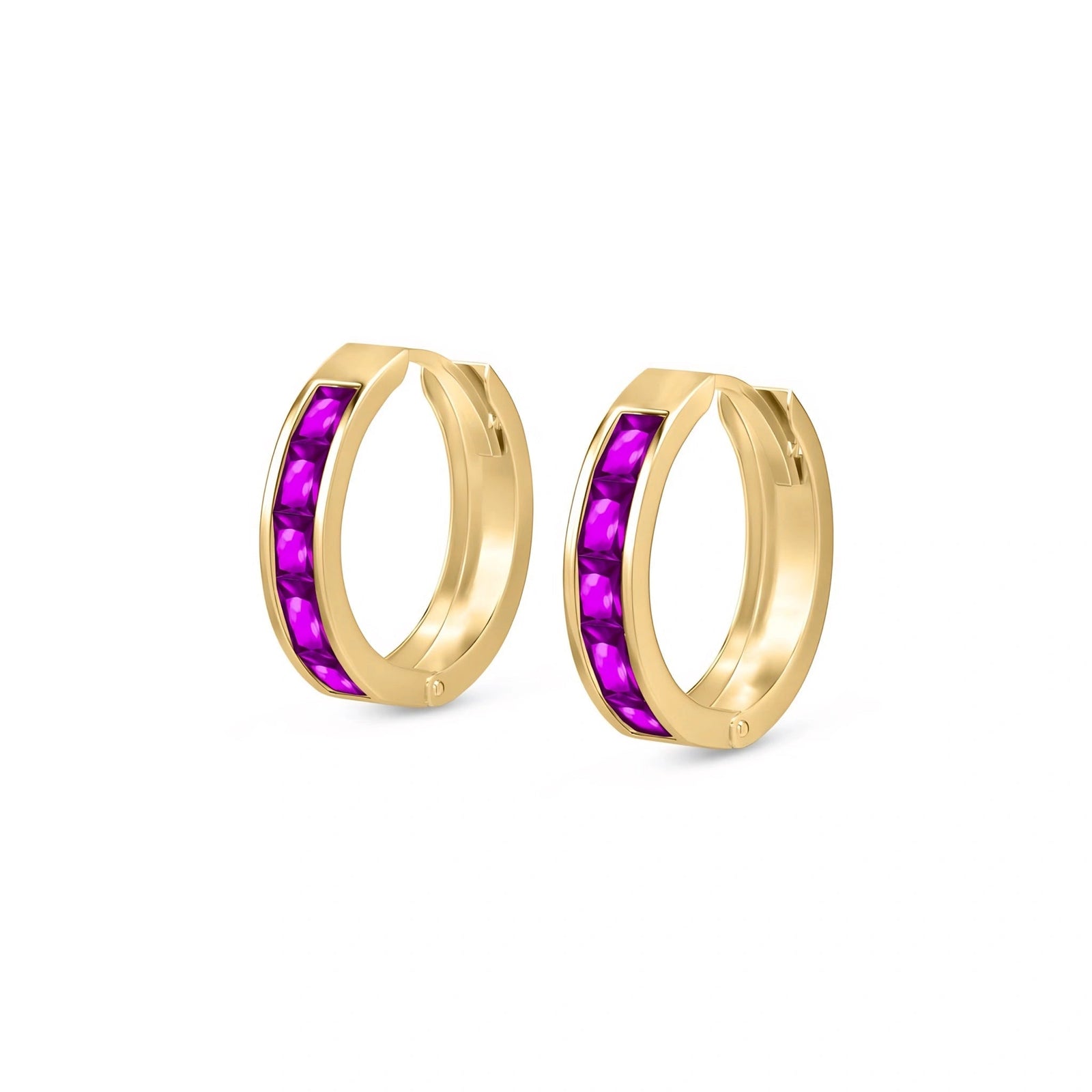 Yellow Gold Huggie Earrings Peridot 10K — Drusilla