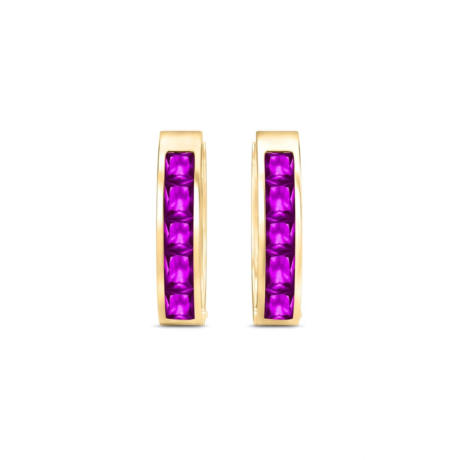 Yellow Gold Huggie Earrings Peridot 10K — Drusilla