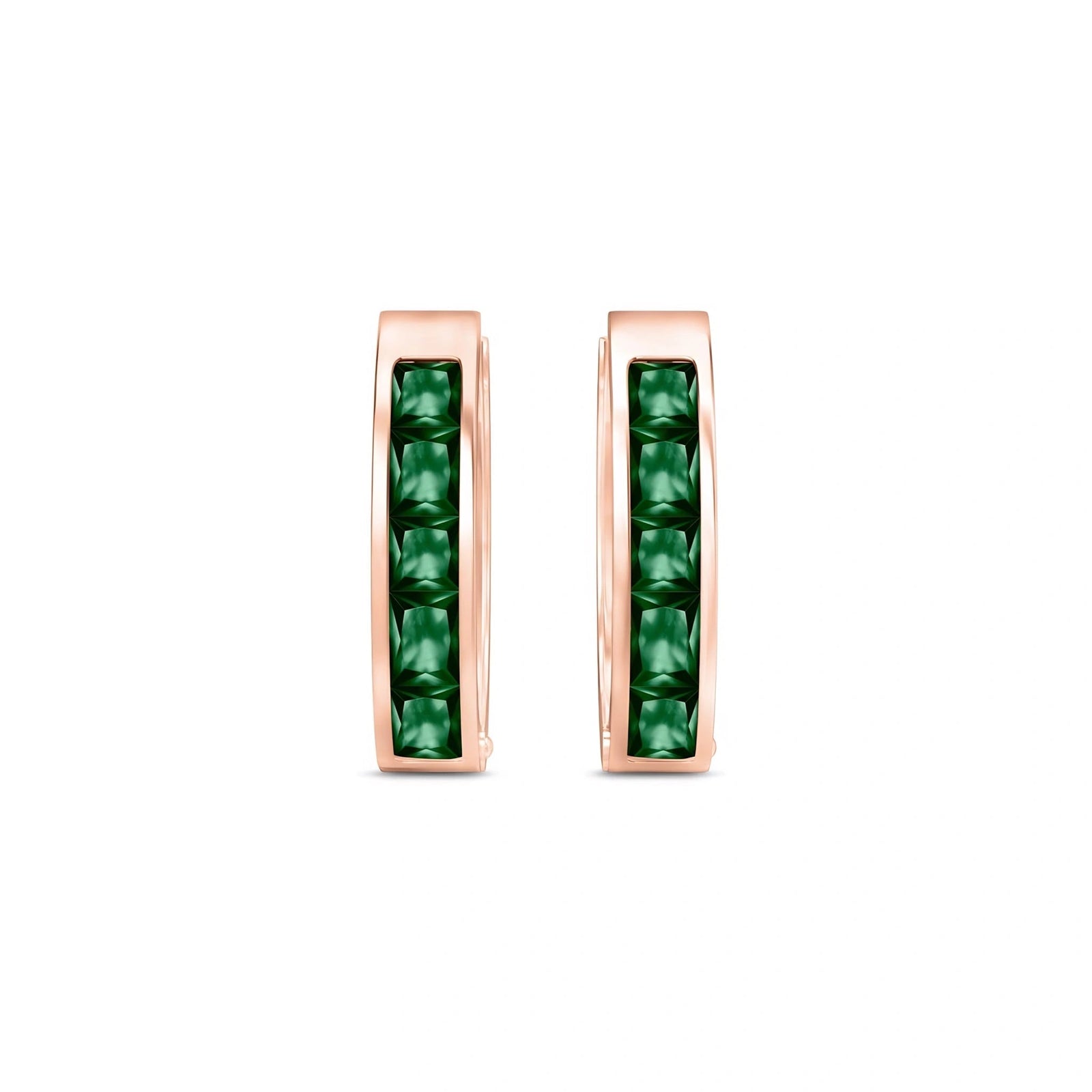 Rose Gold Huggie Earrings Ruby 10K — Drusilla