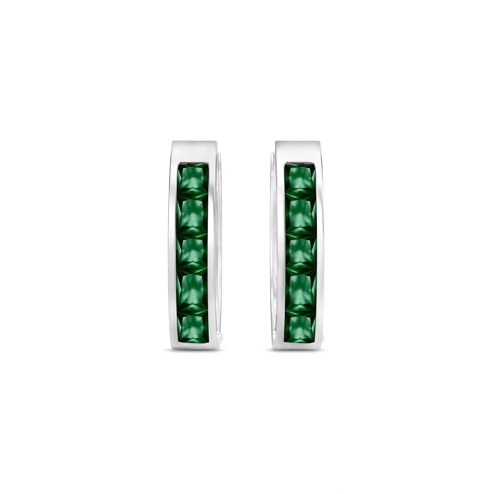 White Gold Huggie Earrings Ruby 10K — Drusilla