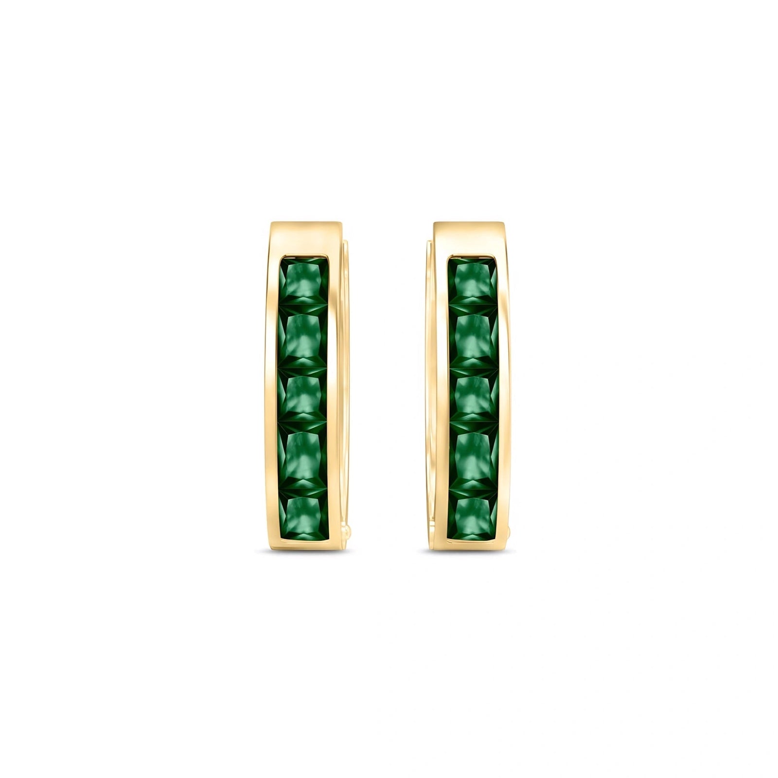 Yellow Gold Huggie Earrings Ruby 10K — Drusilla