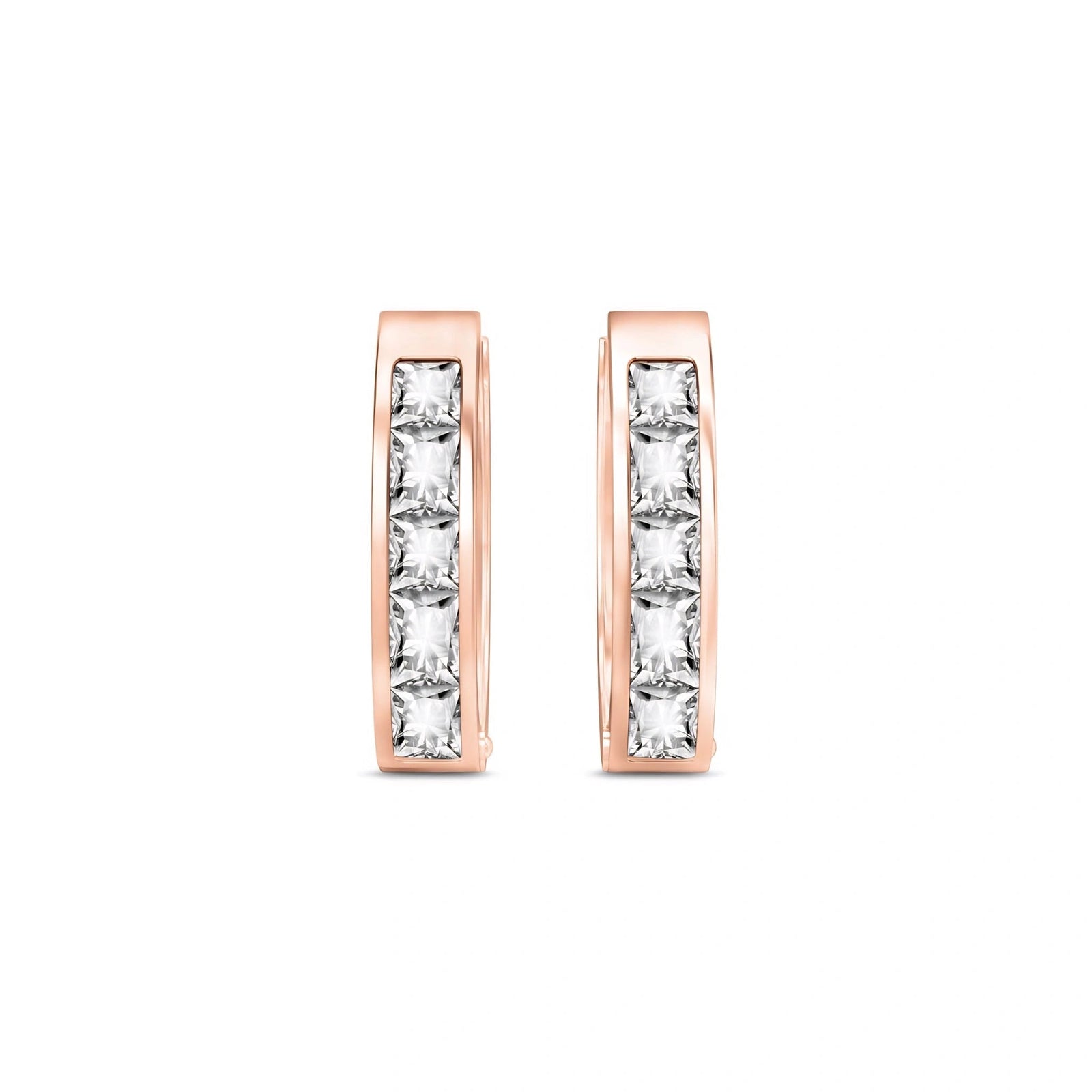 Rose Gold Huggie Earrings Sapphire 10K — Drusilla