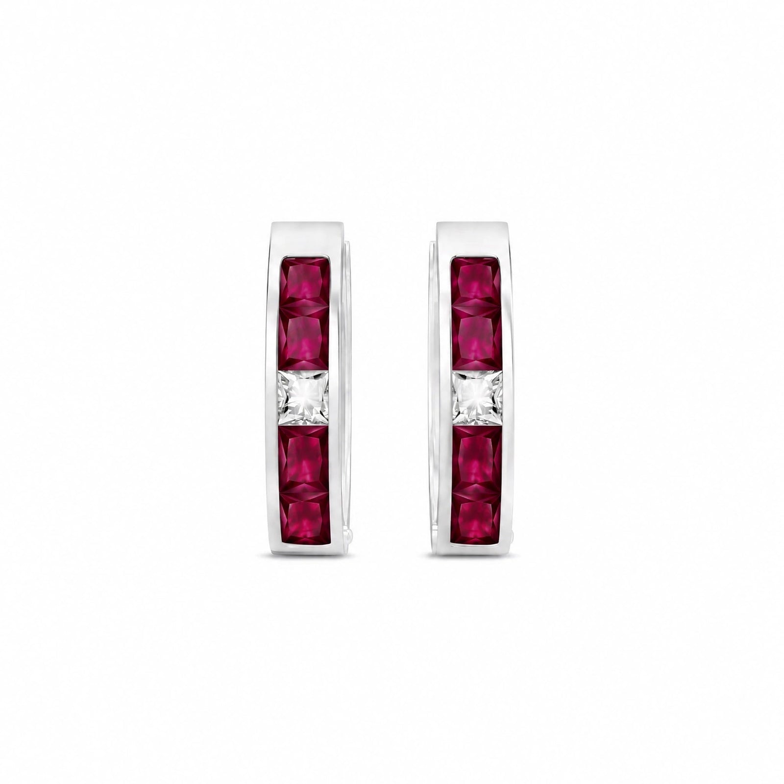 White Gold Huggie Earrings Tanzanite 10K — Drusilla