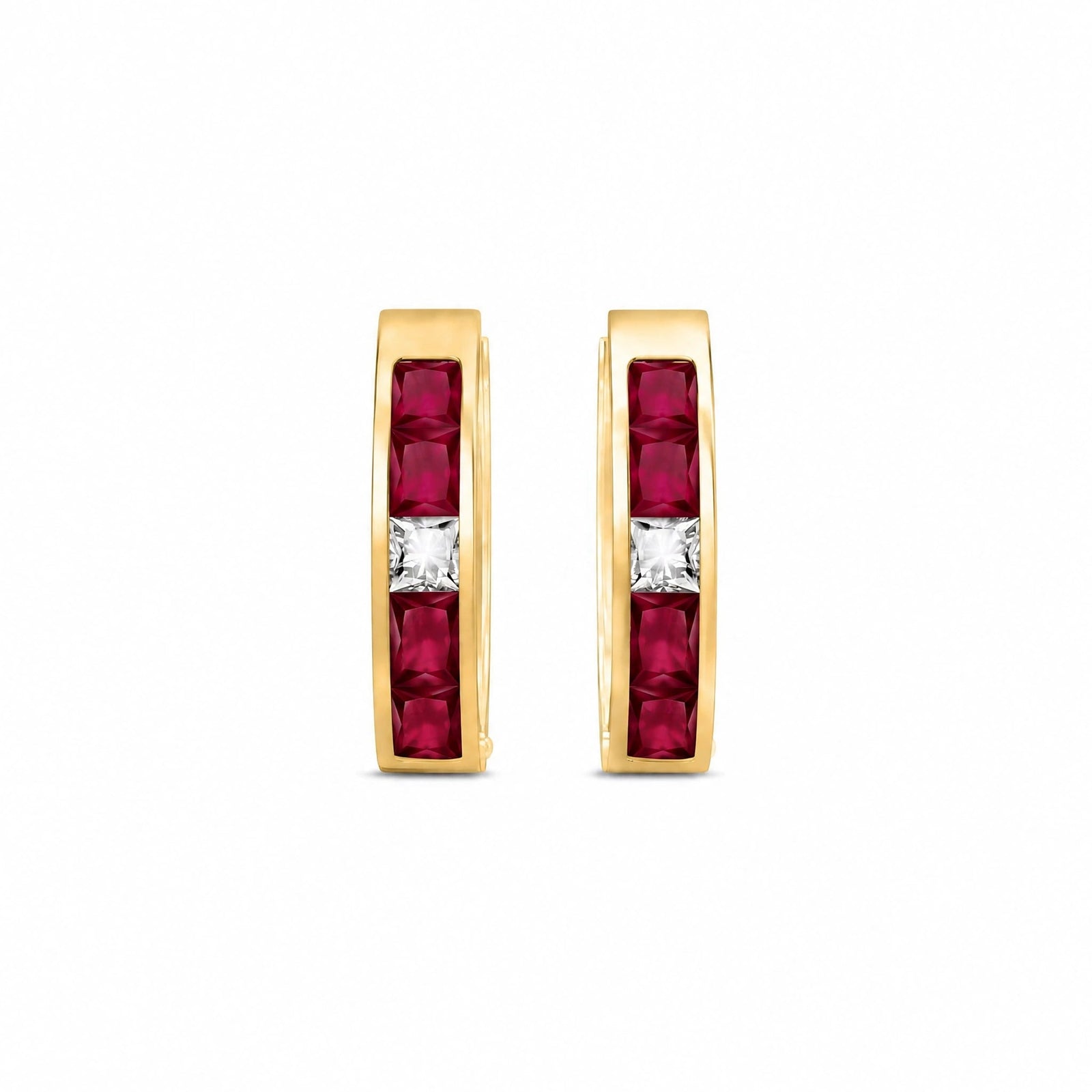 Yellow Gold Huggie Earrings Tanzanite 10K — Drusilla