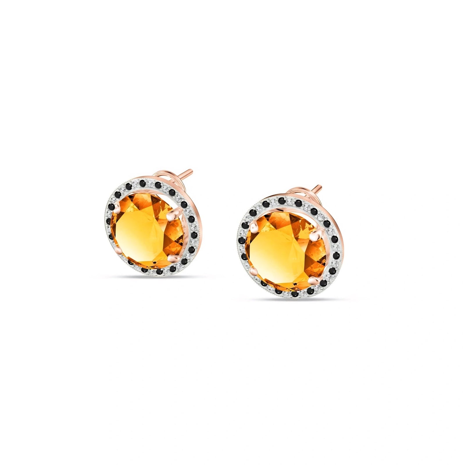 Rose Gold Earrings Citrine 10K — Arabella
