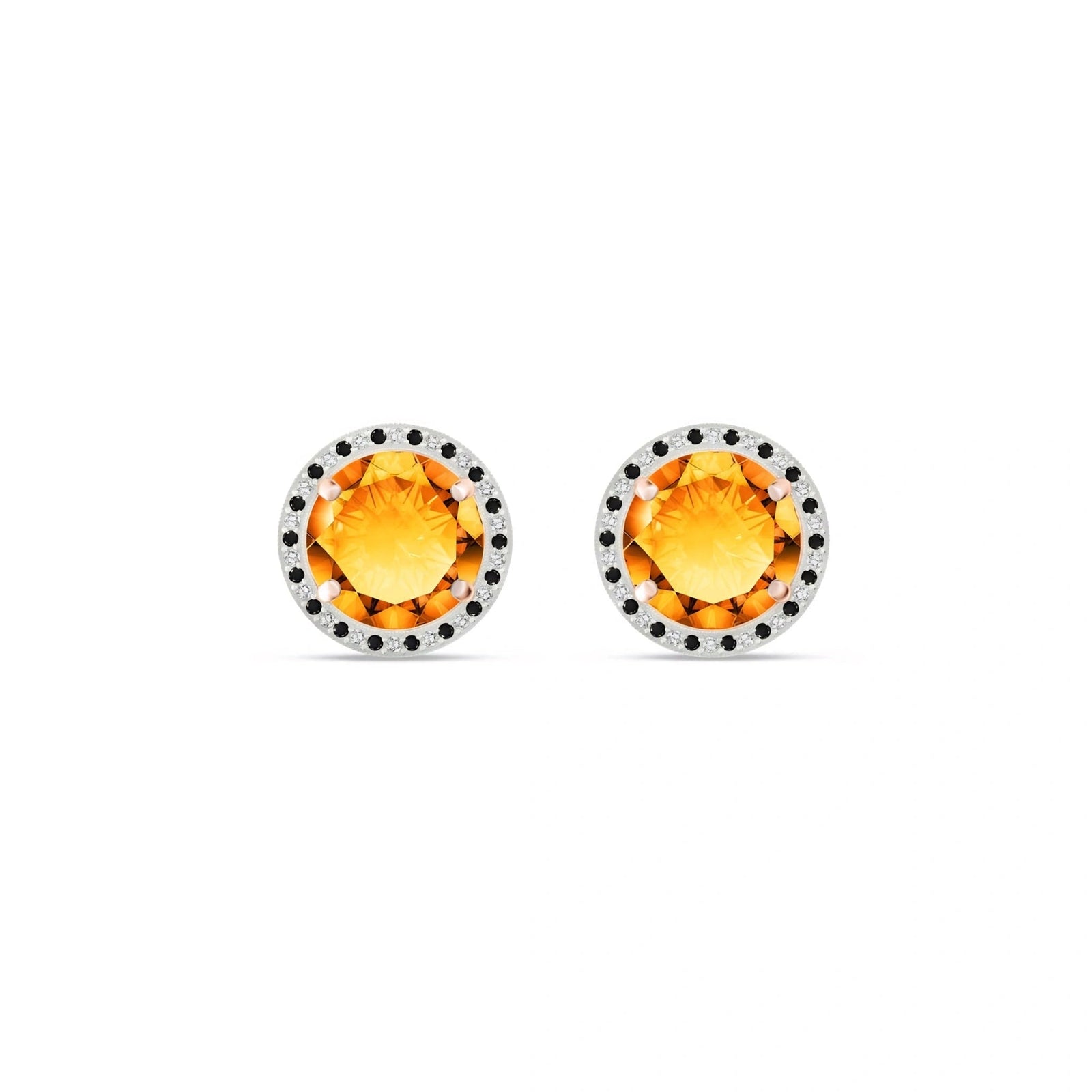 Rose Gold Earrings Citrine 10K — Arabella