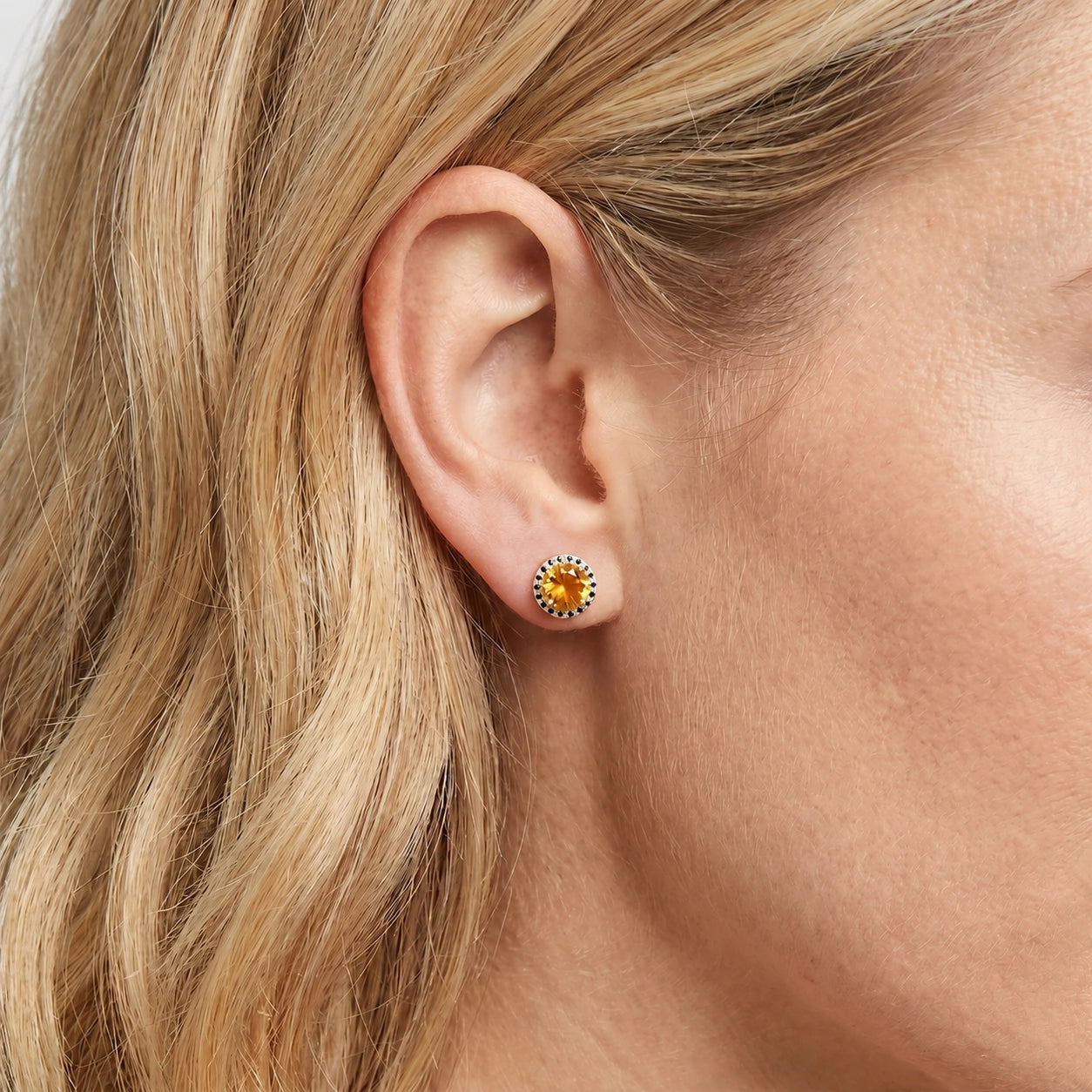 Rose Gold Earrings Citrine 10K — Arabella
