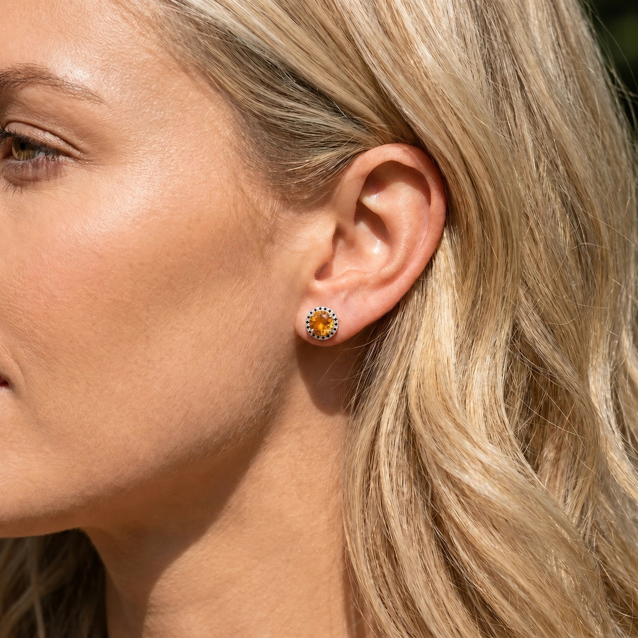 Rose Gold Earrings Citrine 10K — Arabella