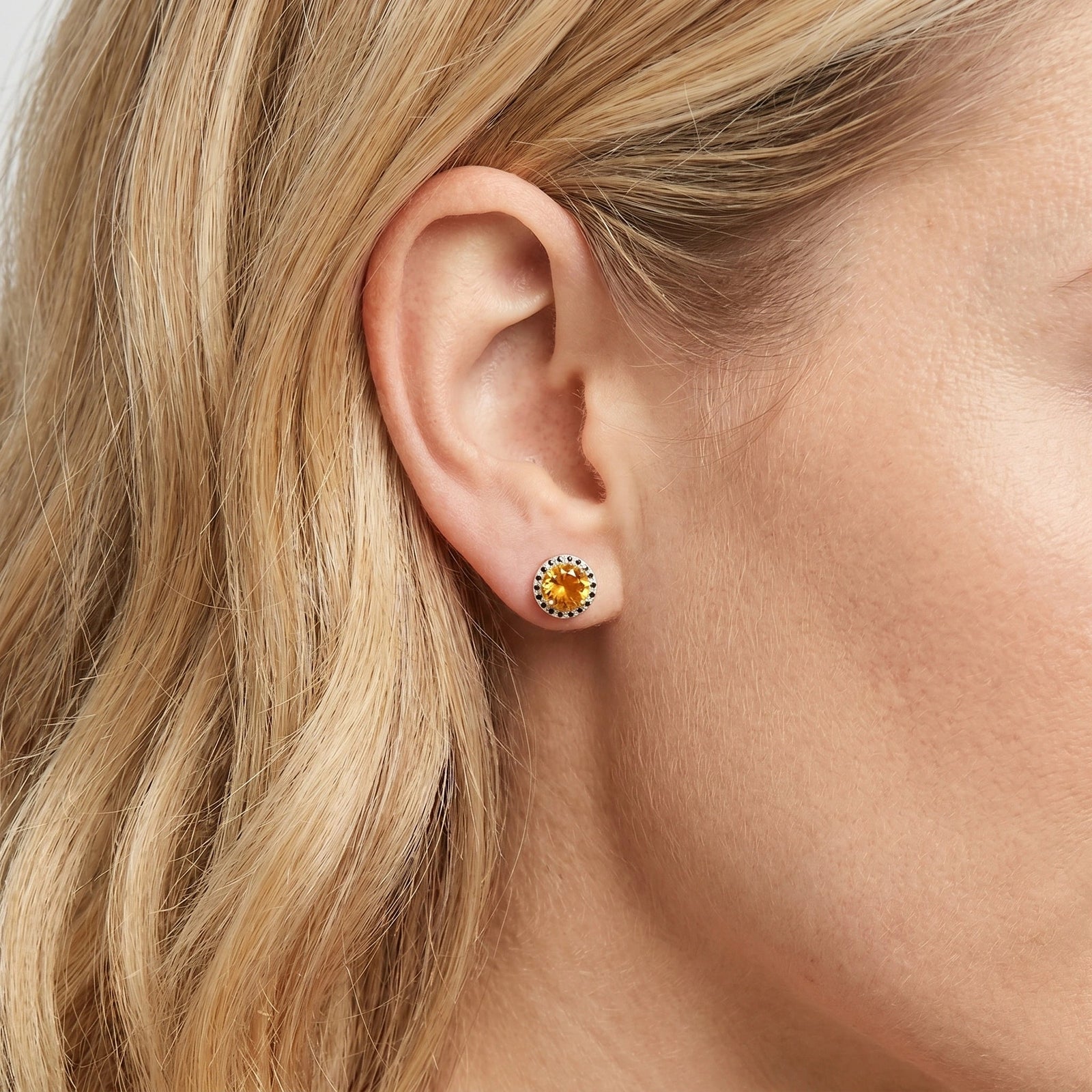 Yellow Gold Earrings Citrine 10K — Arabella