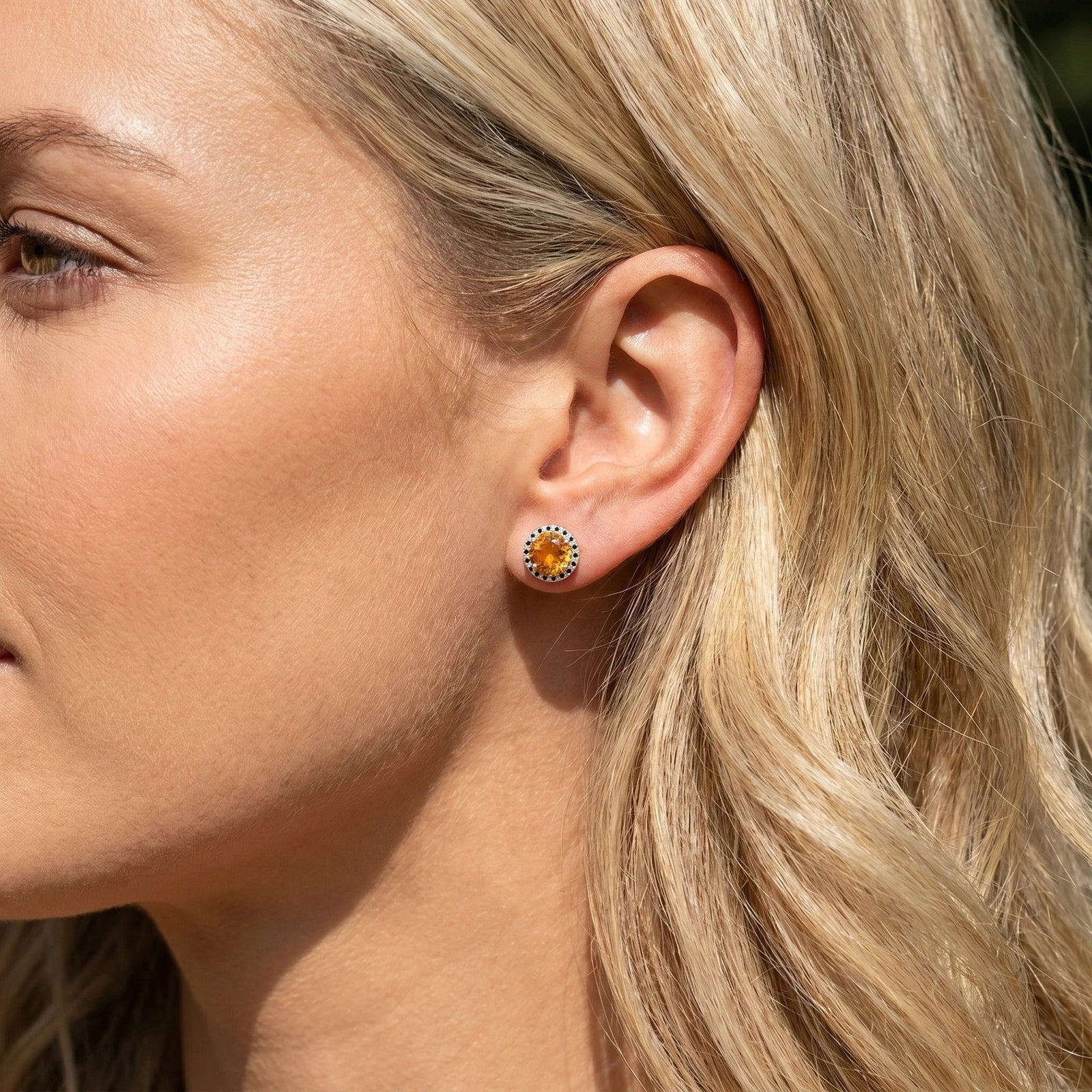 Yellow Gold Earrings Citrine 10K — Arabella