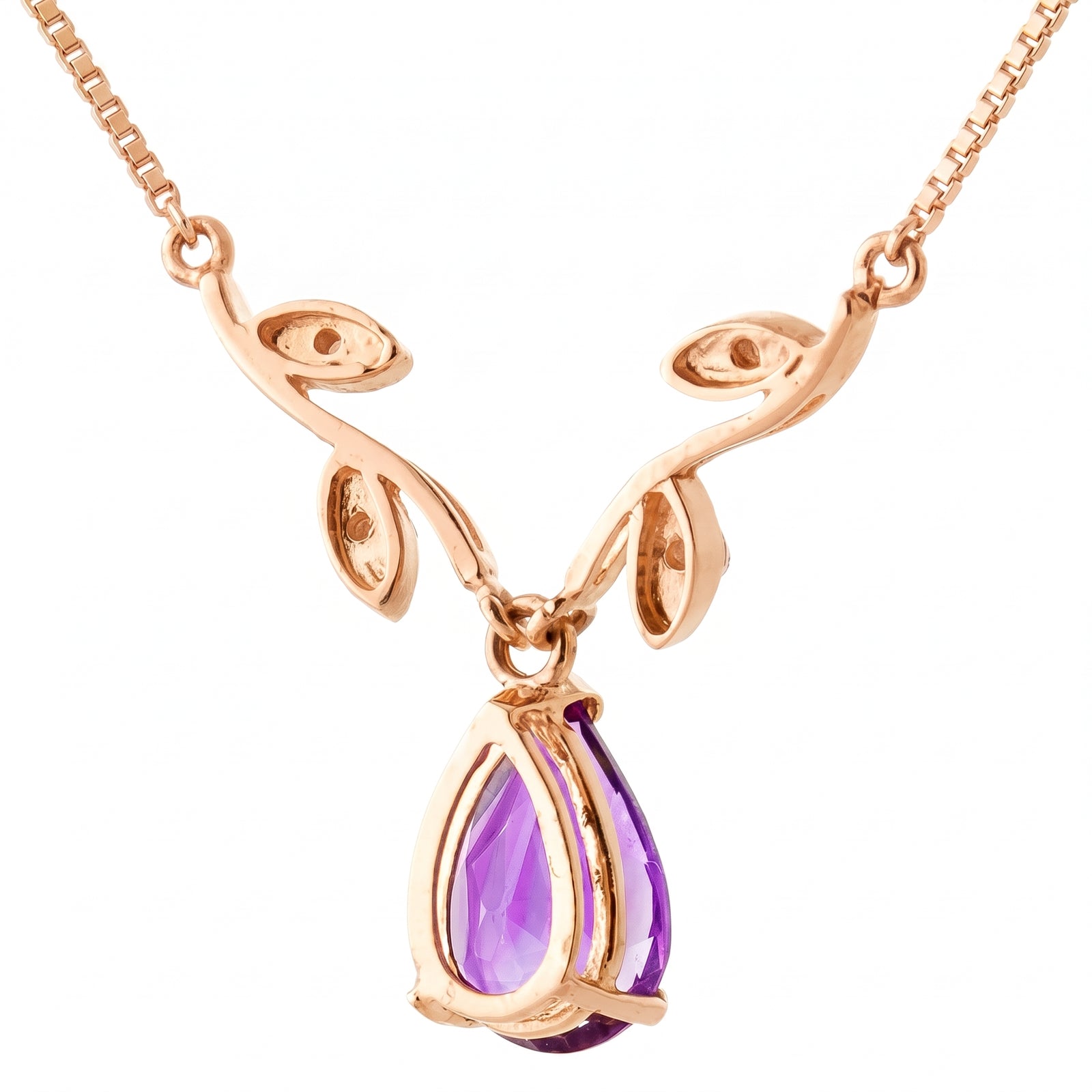 Rose Gold Heat Necklace Amethyst 10K — Serafina