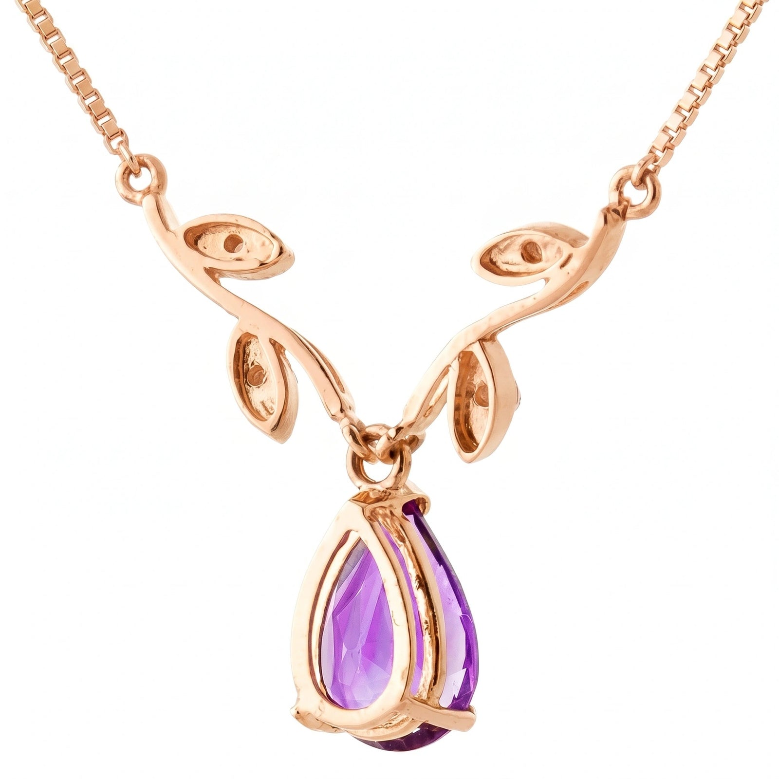 Rose Gold Heat Necklace Amethyst 10K — Serafina