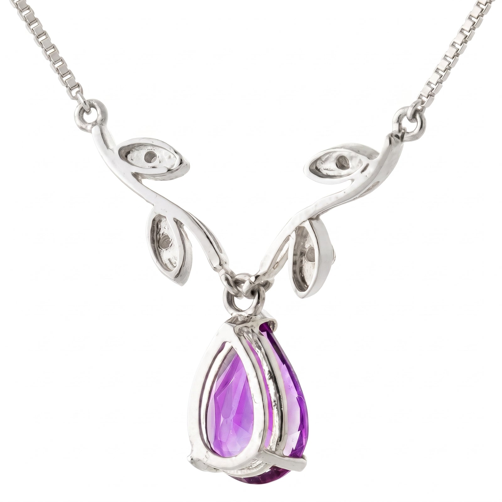 White Gold Heat Necklace Amethyst 10K — Serafina