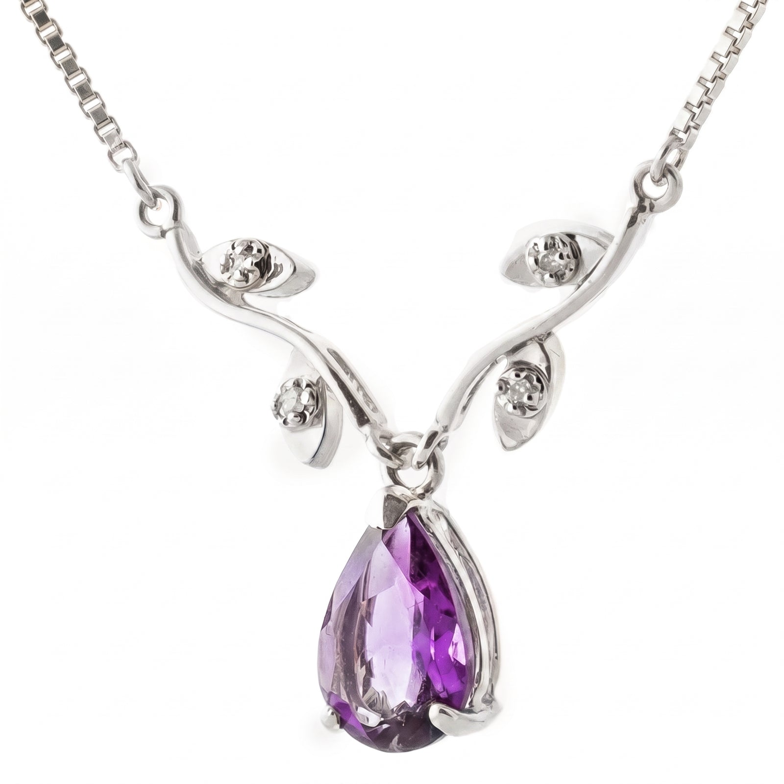 White Gold Heat Necklace Amethyst 10K — Serafina