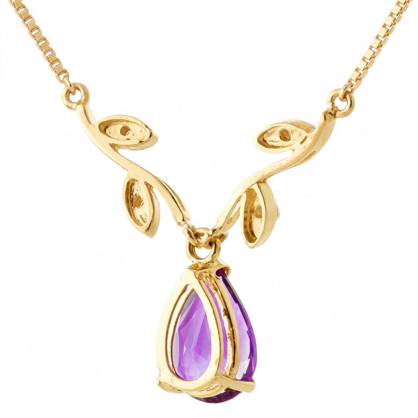 Yellow Gold Heat Necklace Amethyst 10K — Serafina