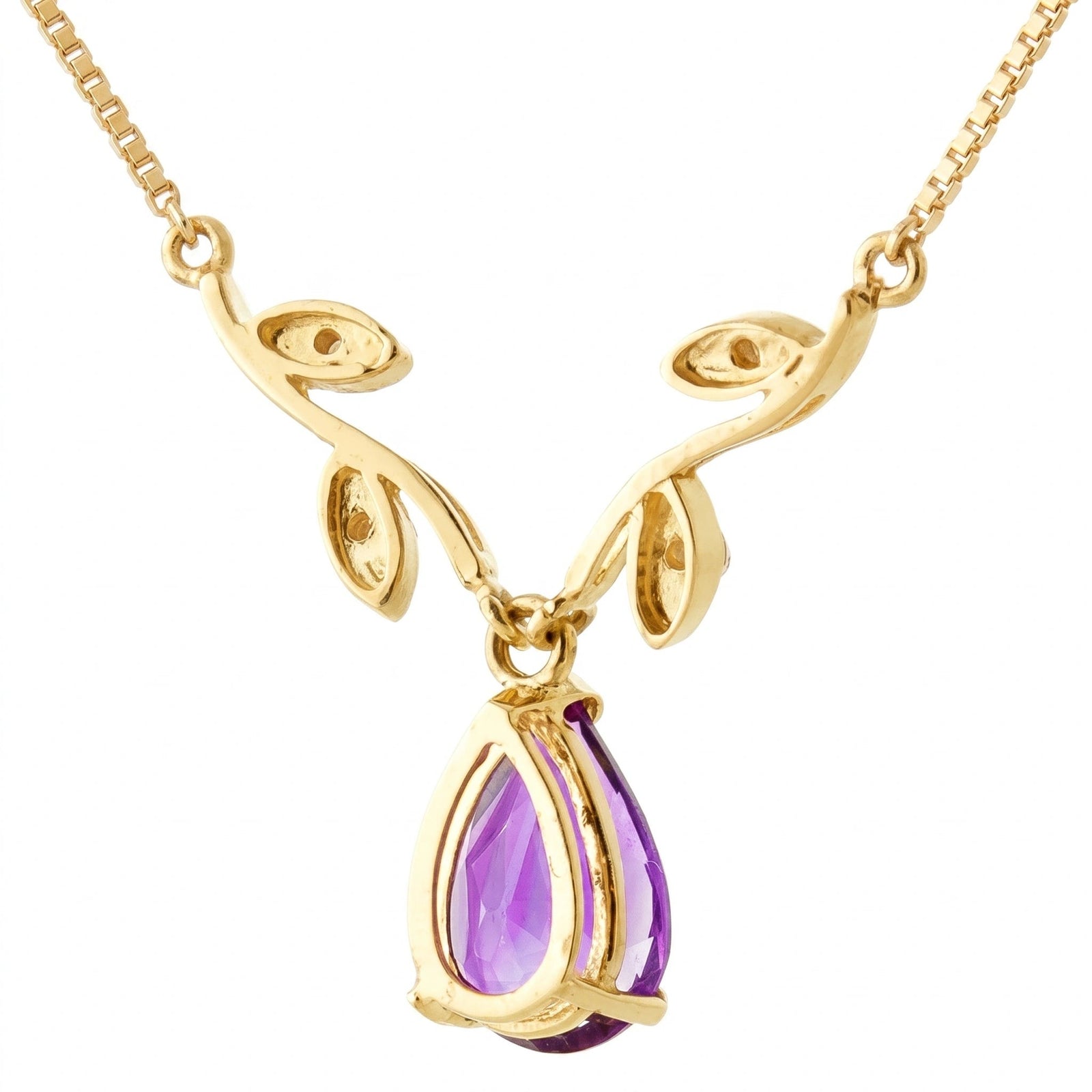 Yellow Gold Heat Necklace Amethyst 10K — Serafina