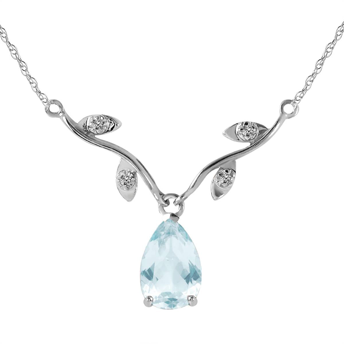 White Gold Heat Necklace Blue Topaz 10K — Serafina