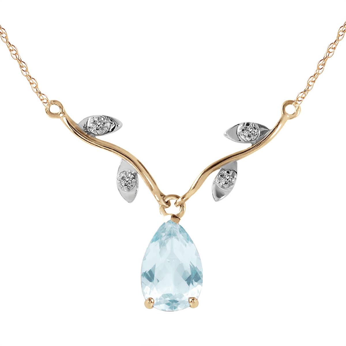 Yellow Gold Heat Necklace Blue Topaz 10K — Serafina