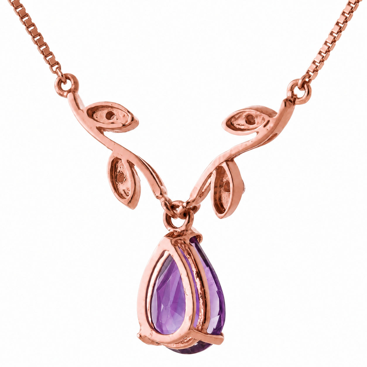 Rose Gold Heat Necklace Garnet 10K — Serafina