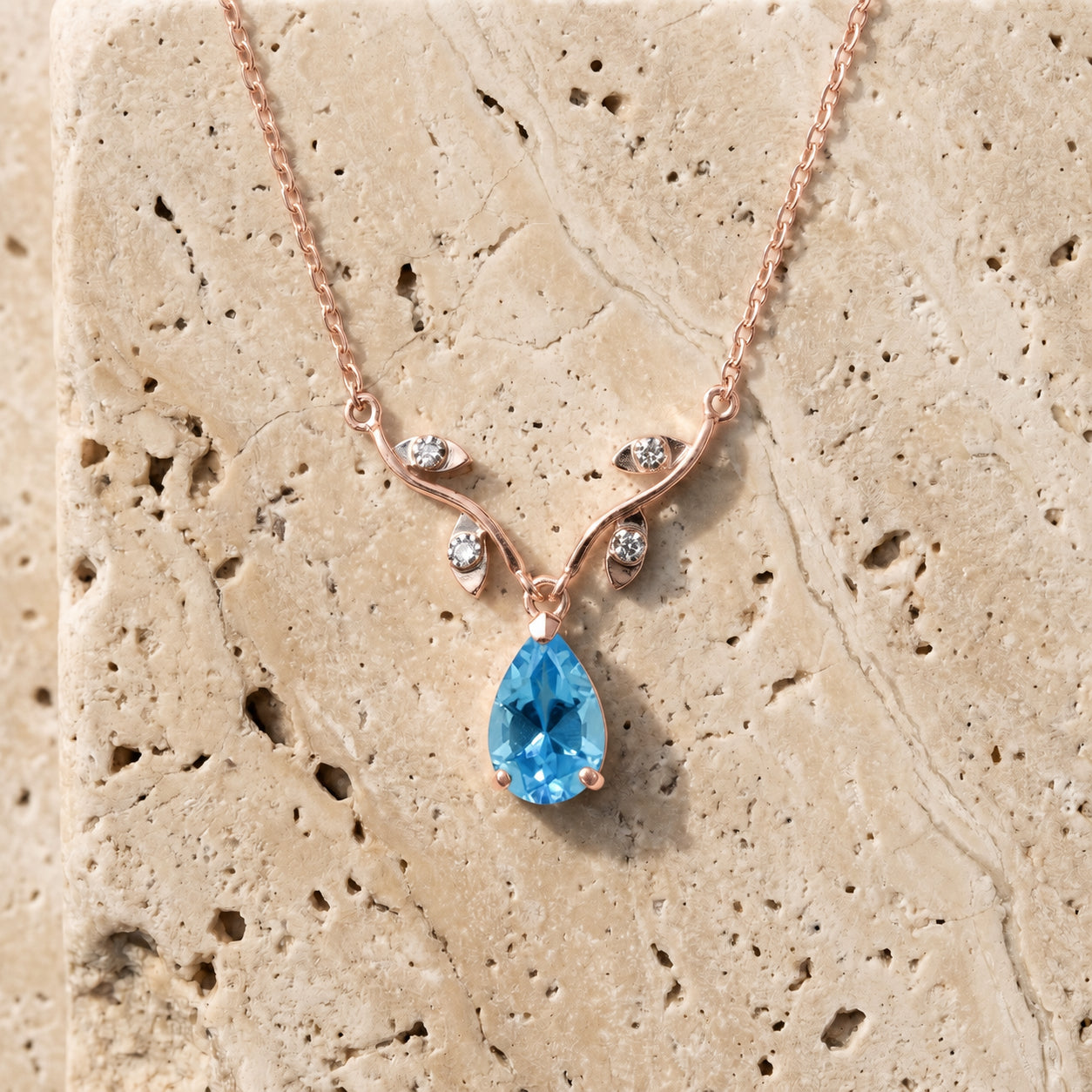Rose Gold Heat Necklace Garnet 10K — Serafina