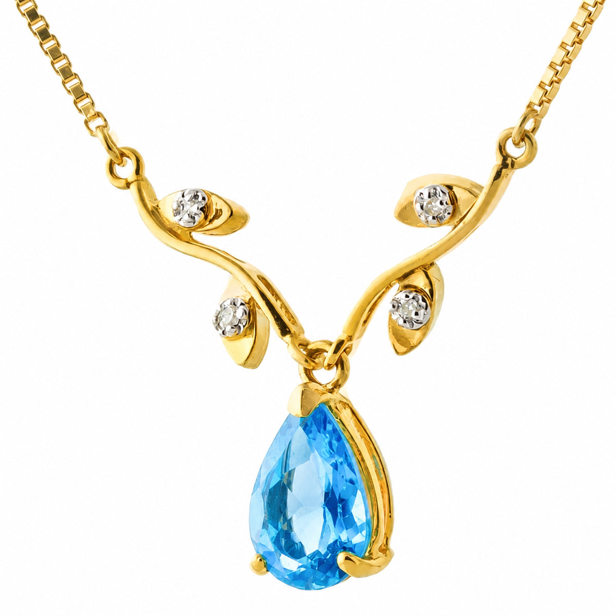 Yellow Gold Heat Necklace Garnet 10K — Serafina