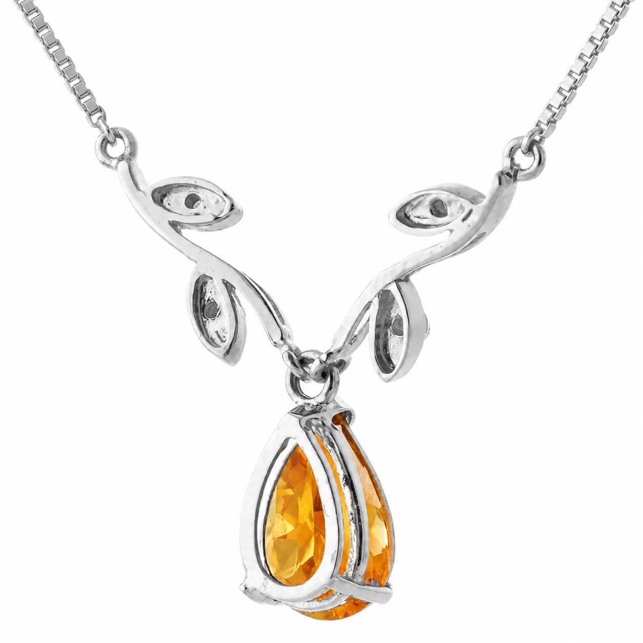 White Gold Heat Necklace Aquamarine 10K — Serafina