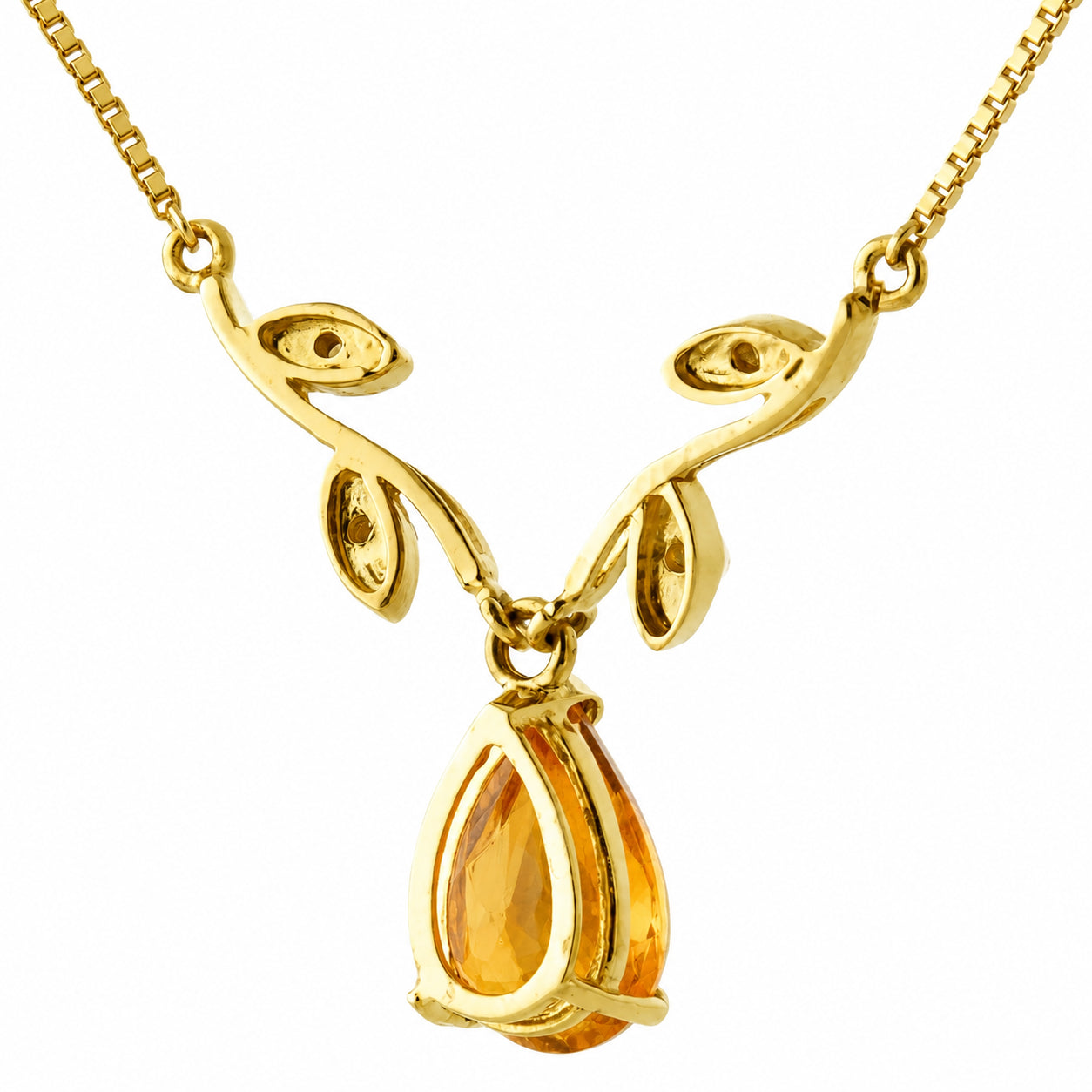 Yellow Gold Heat Necklace Aquamarine 10K — Serafina