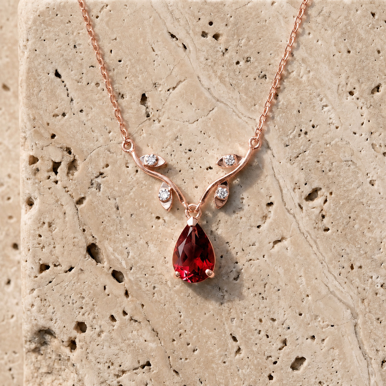 Rose Gold Heat Necklace Peridot 10K — Serafina